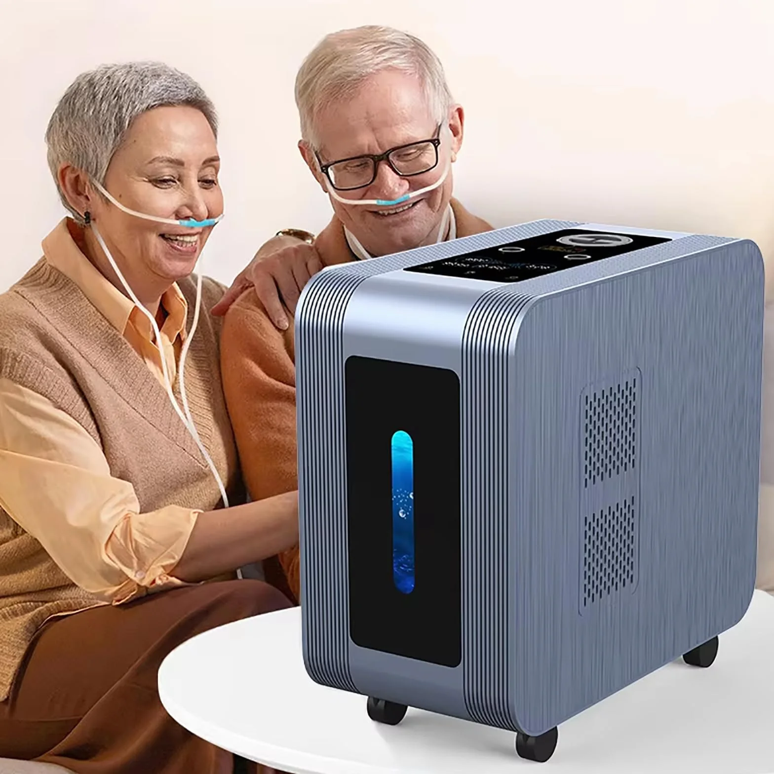 Inhalator wodoru cząsteczkowego H2 99,99% czystość podwójne wyjście jonizator PEM z kołami