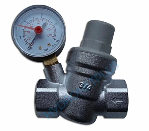 Zawór redukcyjny ciśnienia wody 3/4" żeński do rury 22 mm z manometrem