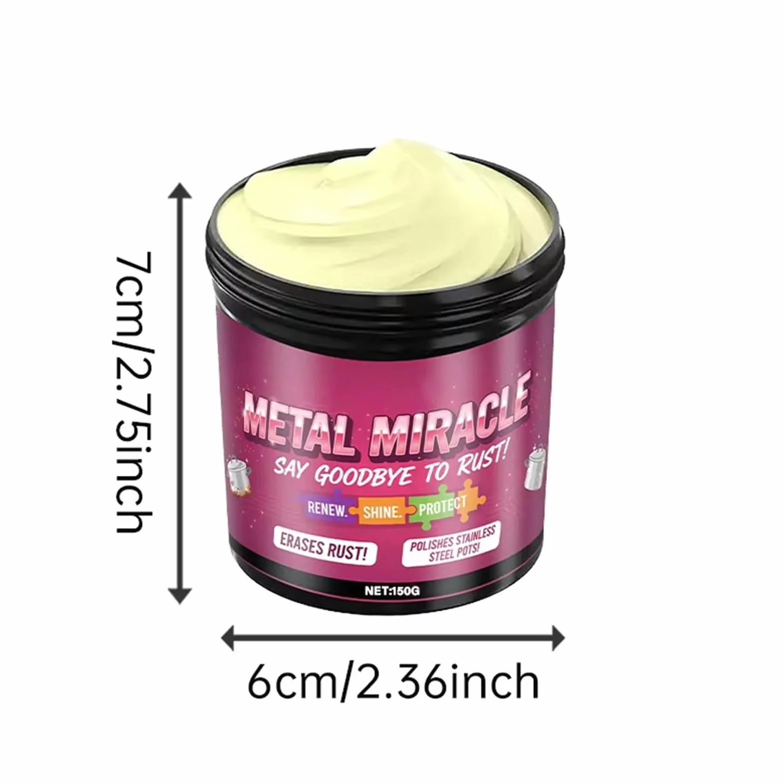 Środek do czyszczenia metali,150g Pasta Owiająca - Z gąbką do czyszczenia mosiądzu, miedzi, aluminium, garnków, naczyń kuchennych