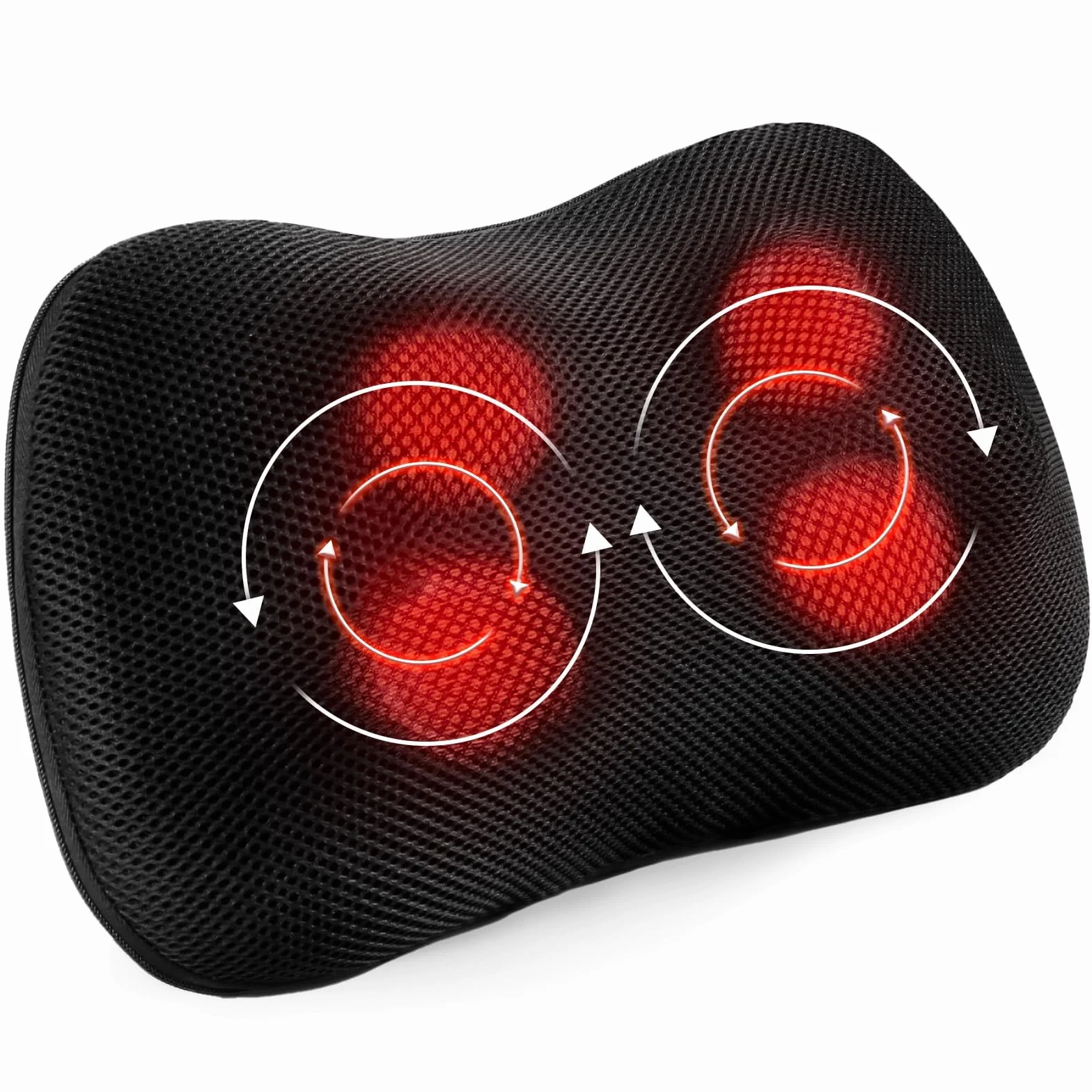 Poduszka do masażu karku Shiatsu z podgrzewaniem i 3D ugniataniem