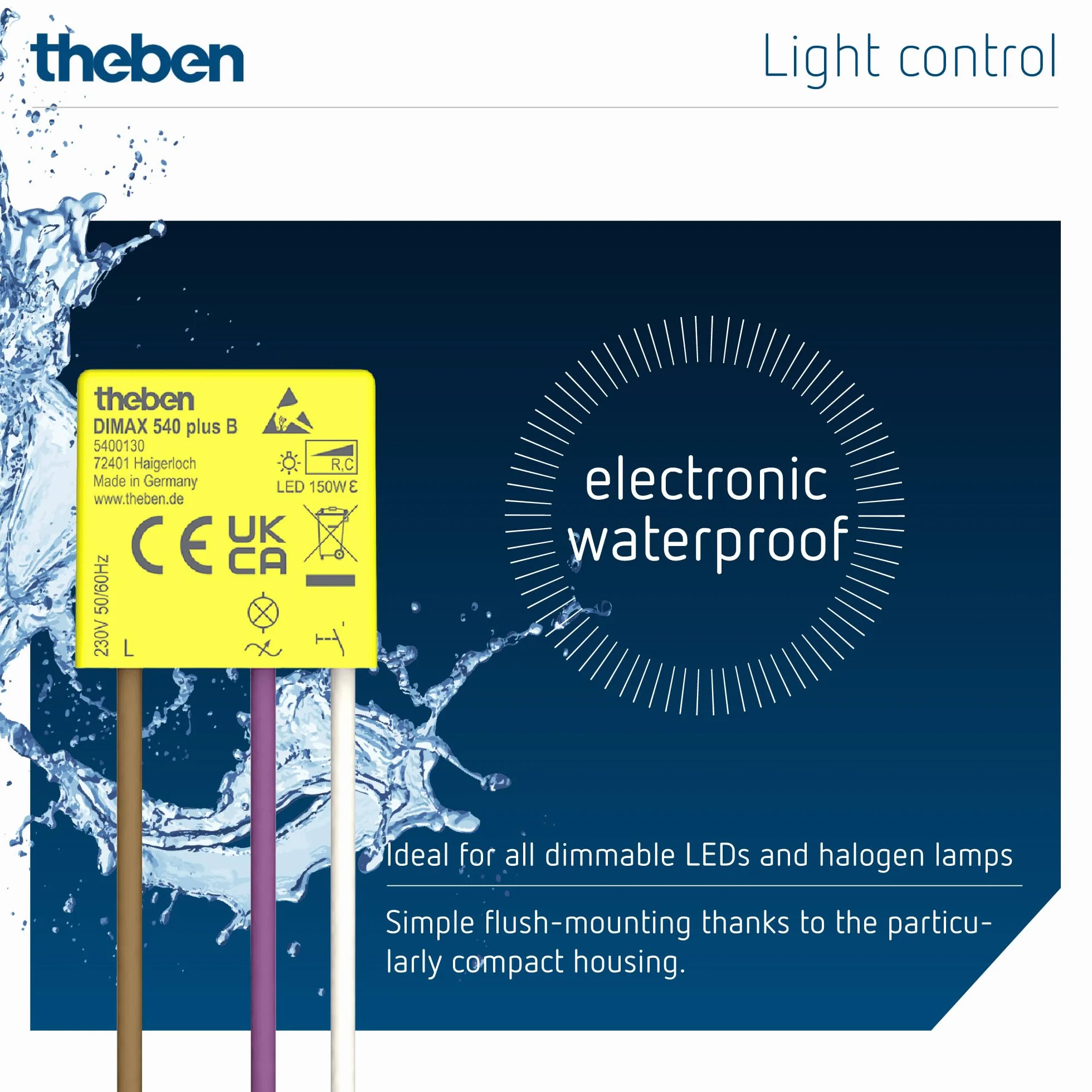 Theben DIMAX 540 Plus B Podtynkowy ściemniacz Obciążenia R i C 230V AC