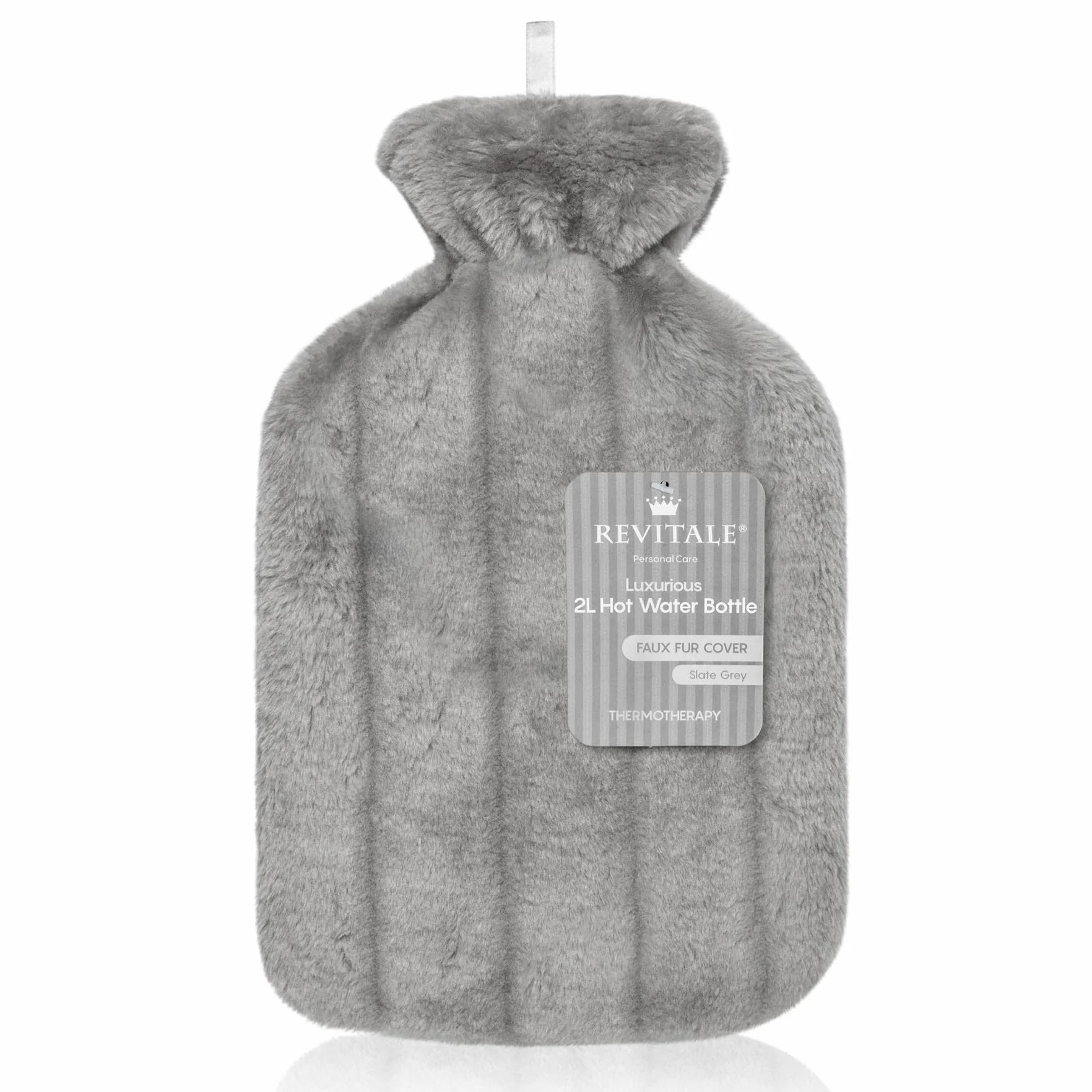 Termofor 2 L Revitale Luksusowa Miękka Powłoczka Guma Naturalna Brytyjski Standard BS1970:2012 Szary Łupek