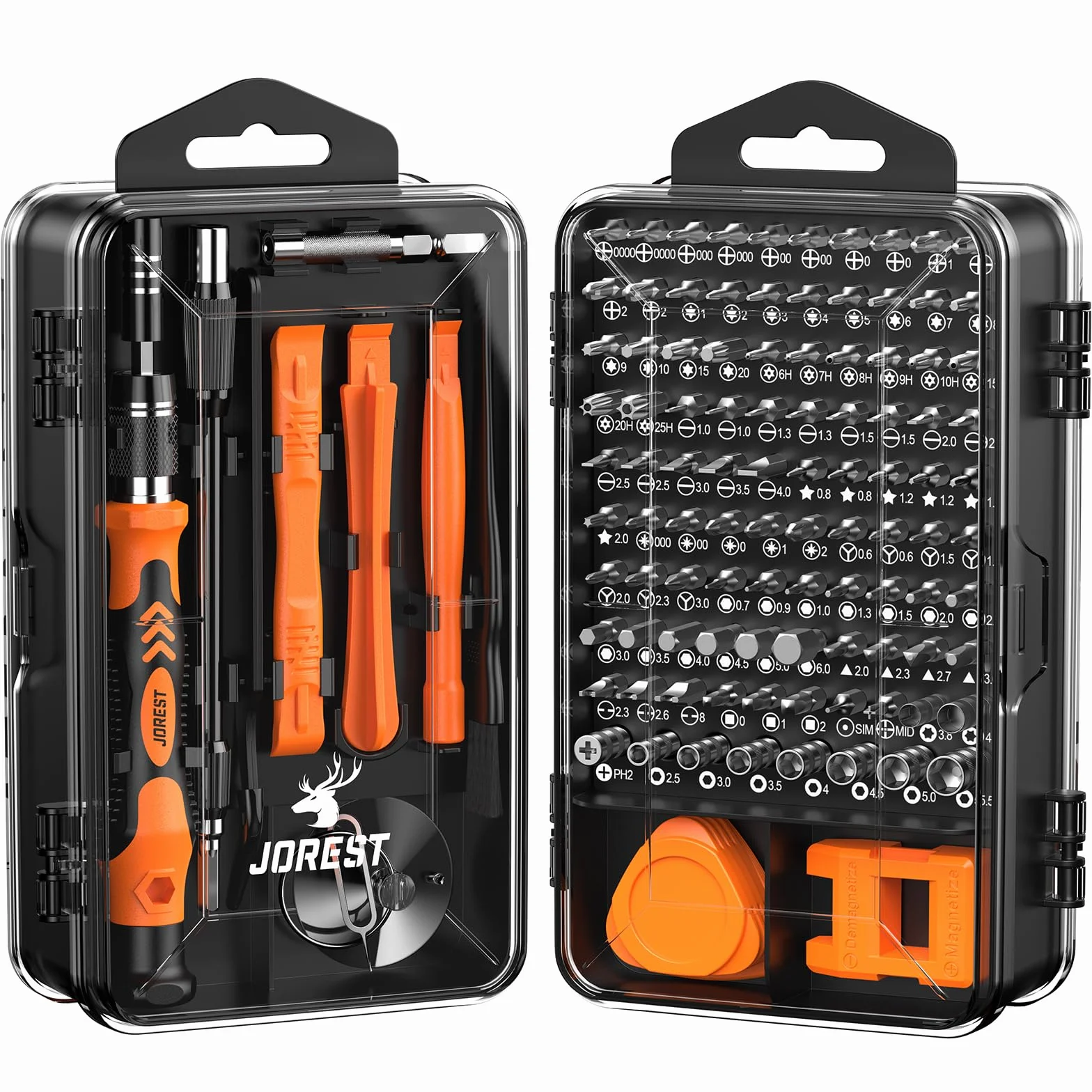 JOREST Zestaw wkrętaków precyzyjnych 117 w 1, profesjonalny zestaw do naprawy mini magnetycznych bitów torx, do PC, iPhone, laptopów, okularów, zegarów, przełączników, PS4, PS5, Xbox, elektroniki