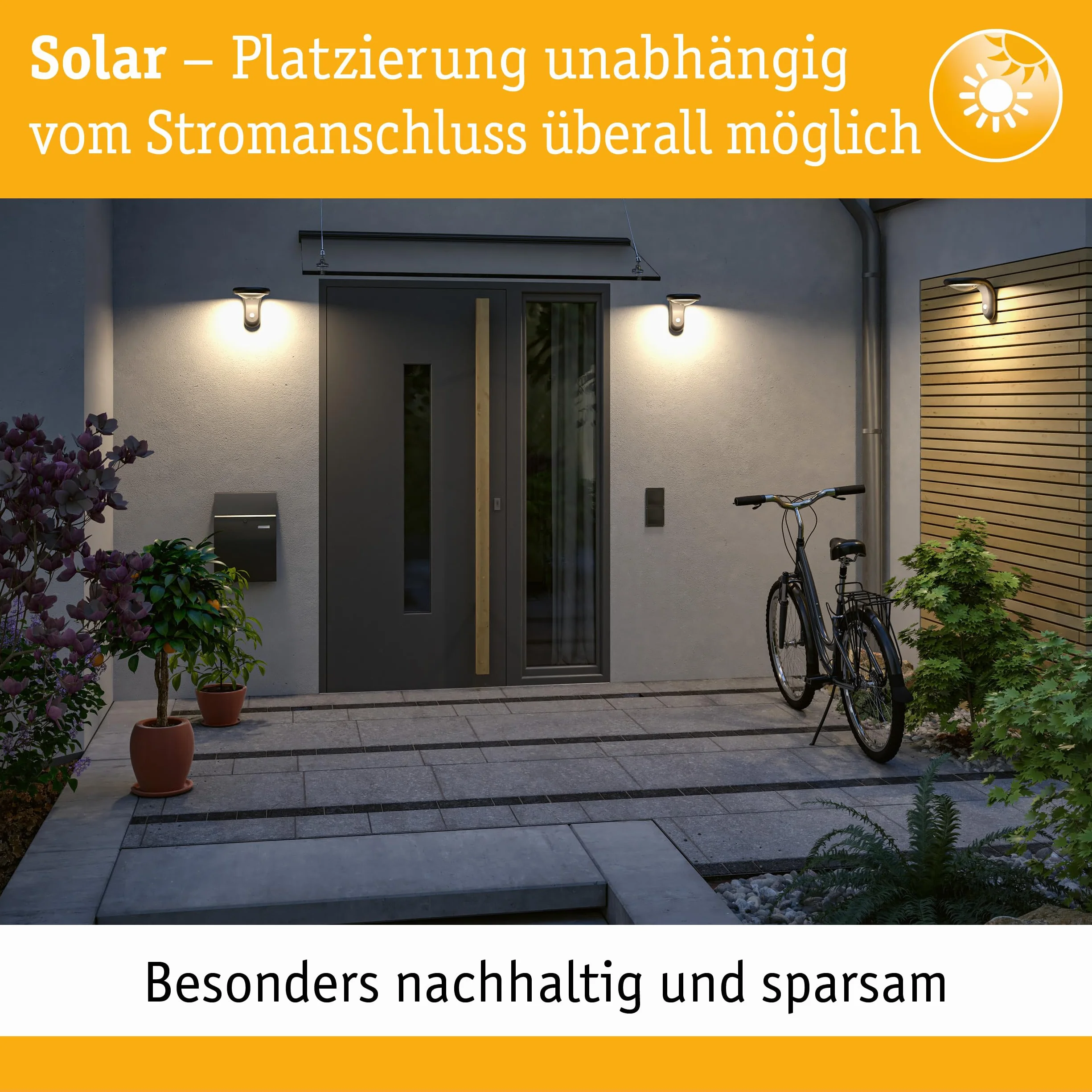 Paulmann Eileen 94570 LED lampa ścienna zewnętrzna z czujnikiem ruchu IP44 3000 K 3000 lm wraz z 1 x 5,5 W ciepła biel czarna bezprzewodowa tworzywo sztuczne do ponownego ładowania