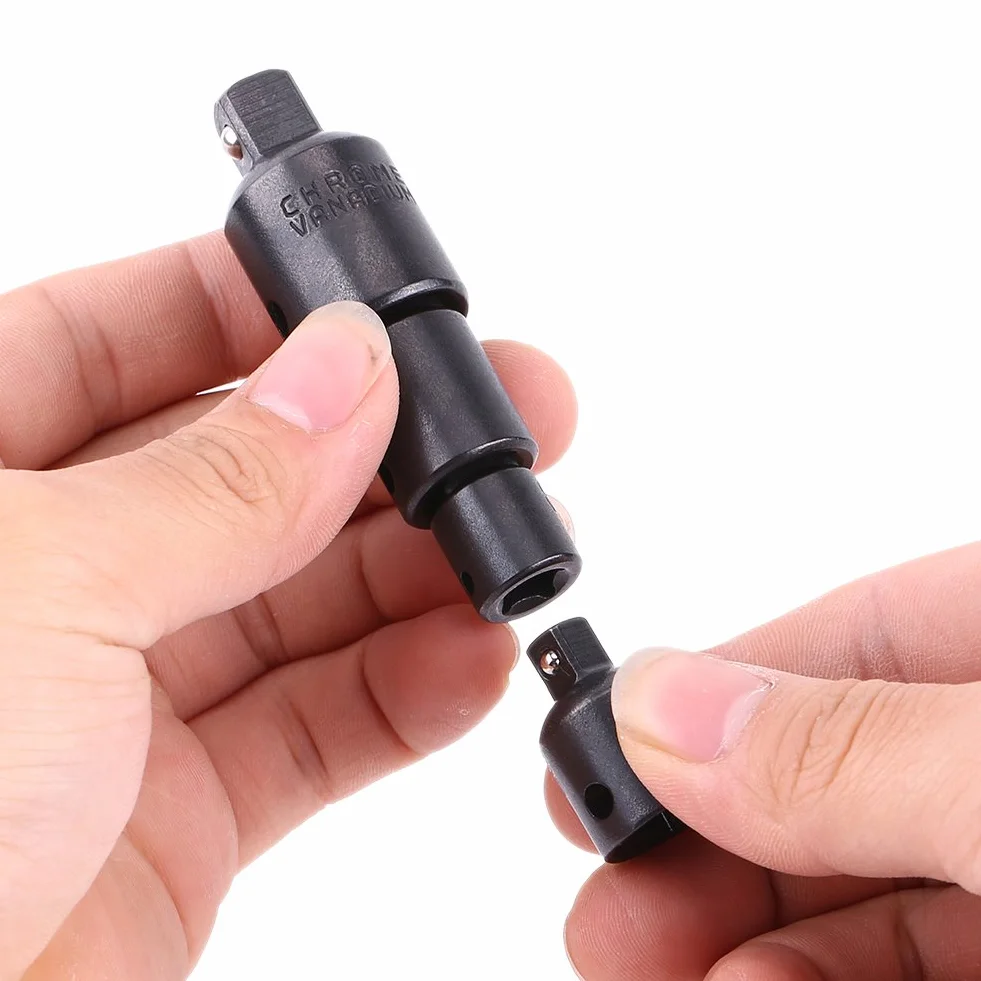 Zestaw Adapterów do Gniazd Zapadkowa Przejściówka do Gniazd Czarna Stal Chromowo-wanadowa 4 szt. Gniazda Zestaw Przejściówek do Wkrętaków 1 2, 3 8, 1 4 Adaptery do Kluczy