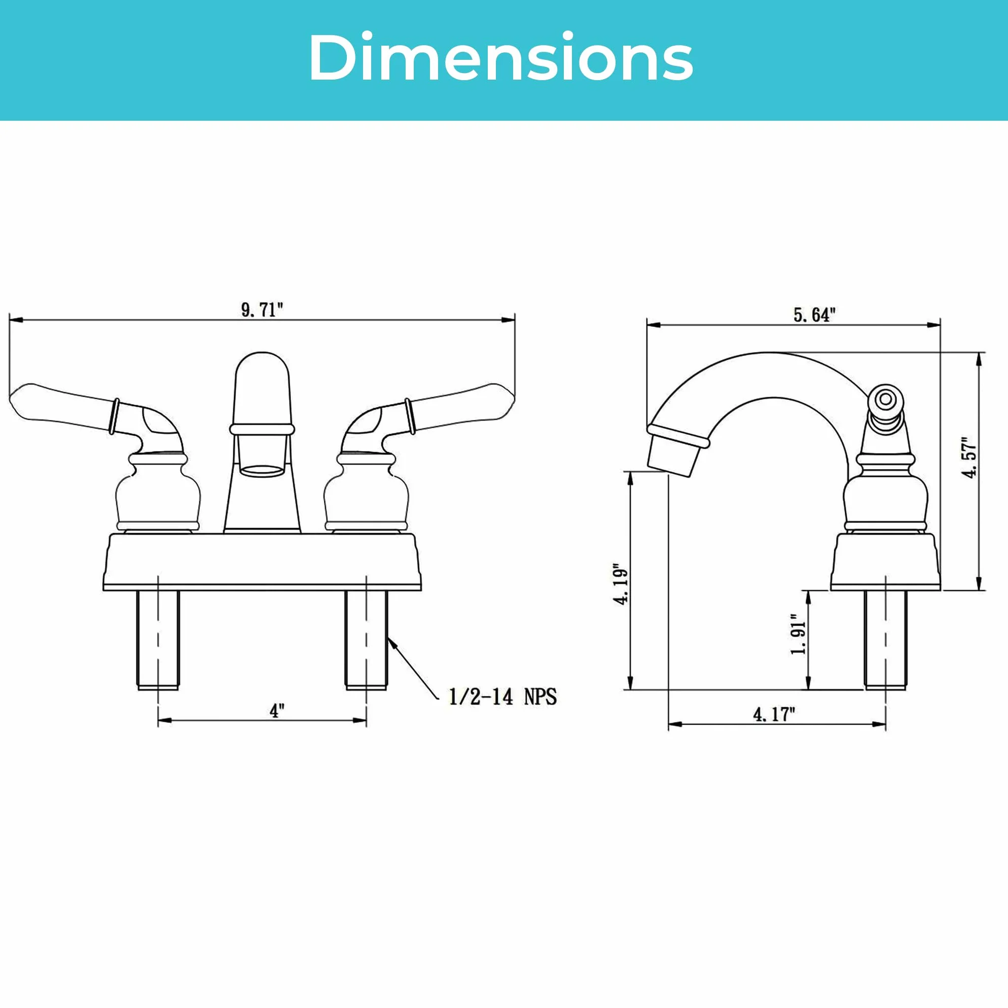 Dura Faucet DF-PL620C-CP RV bateria umywalkowa łazienkowa - płynnie obracana 2-dźwigniowa (chrom)