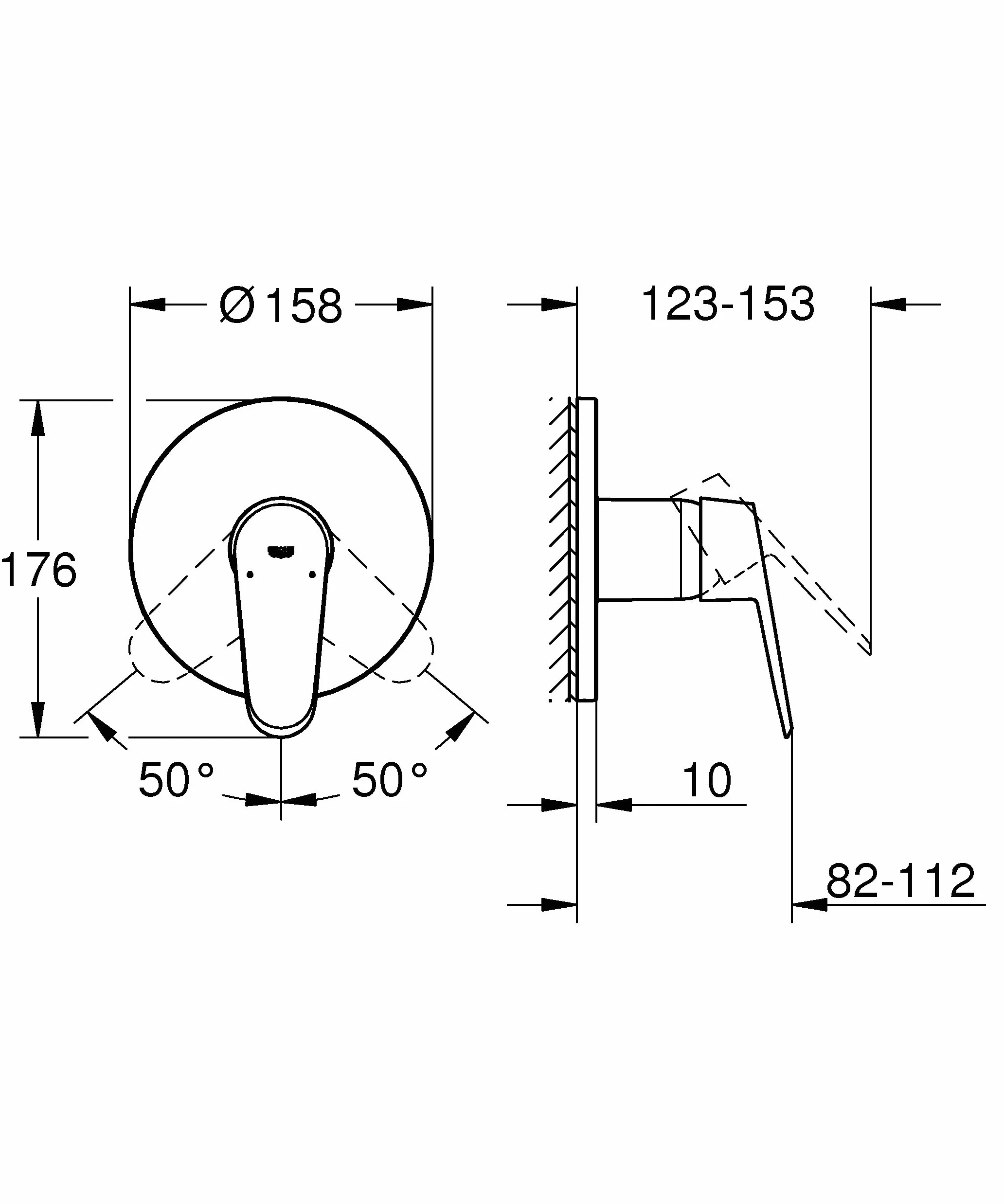 GROHE Eurodisc Cosmopolitan Jednouchwytowa bateria do obsługi jednego wyjścia wody