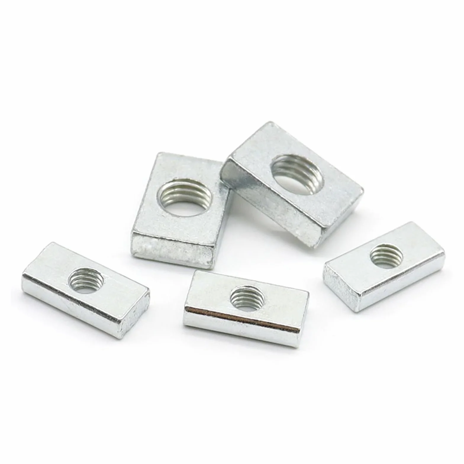 M3 M4 M5 M6 M8 Nakrętka kwadratowa Nakrętki prostokątne Cienkie nakrętki blokowe suwaka Ocynkowane akcesoria do profili aluminiowych ze stali węglowej (Color : 50pcs, Size : M6x20x12x4mm)