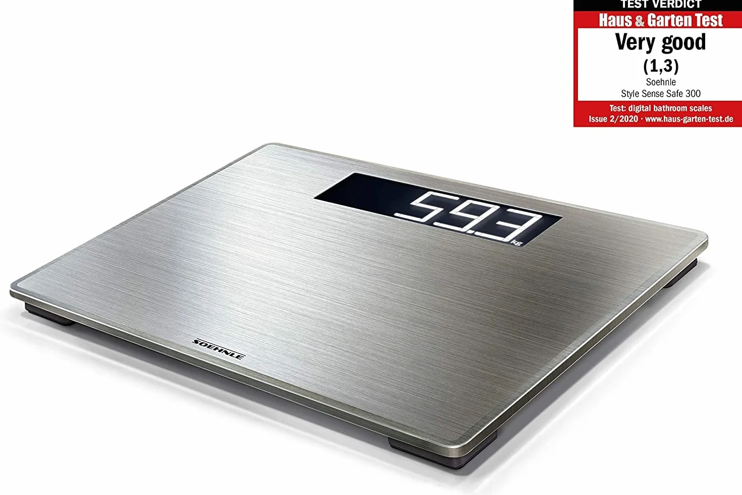 Soehnle Style Sense Safe 300 waga cyfrowa osobowa ze stali nierdzewnej LCD