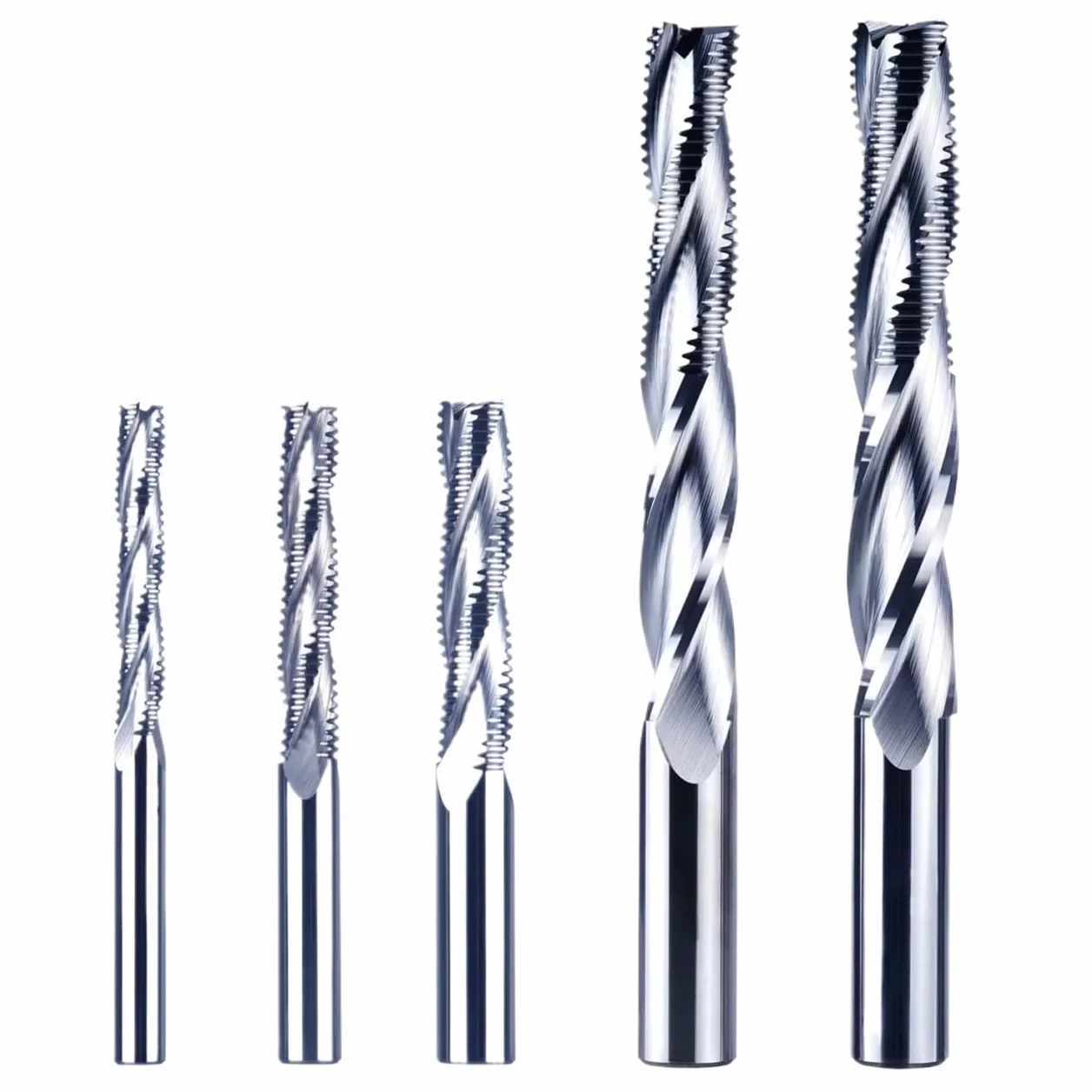 1 szt. 16-18 mm frez trzpieniowy CNC z 3 ostrzami spiralnymi z węglika spiekanego do obróbki drewna, frez do cięcia drzwi i okien(WU3C-D6.0-L32)