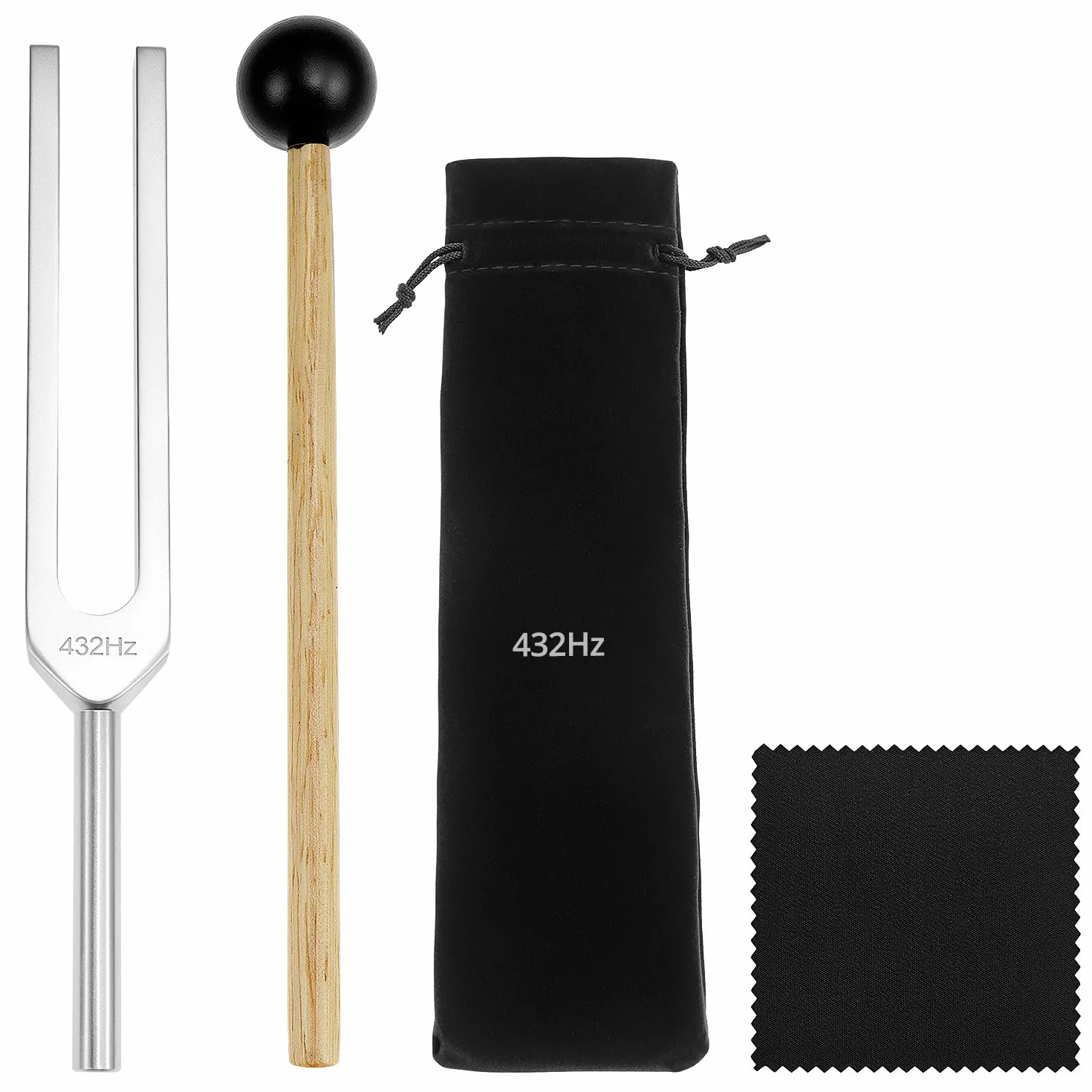 QWORK Kamason ze stopu aluminium 432 Hz z młotkiem silikonowym