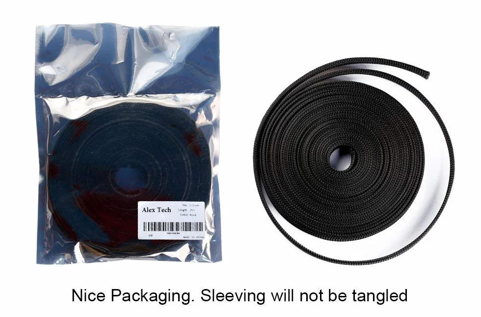 6 mm i 13 mm-15 m PET rozszerzalny wąż kablowy opaska kablowa osłona kabla czarny -Alex Tech kabel Sleeve