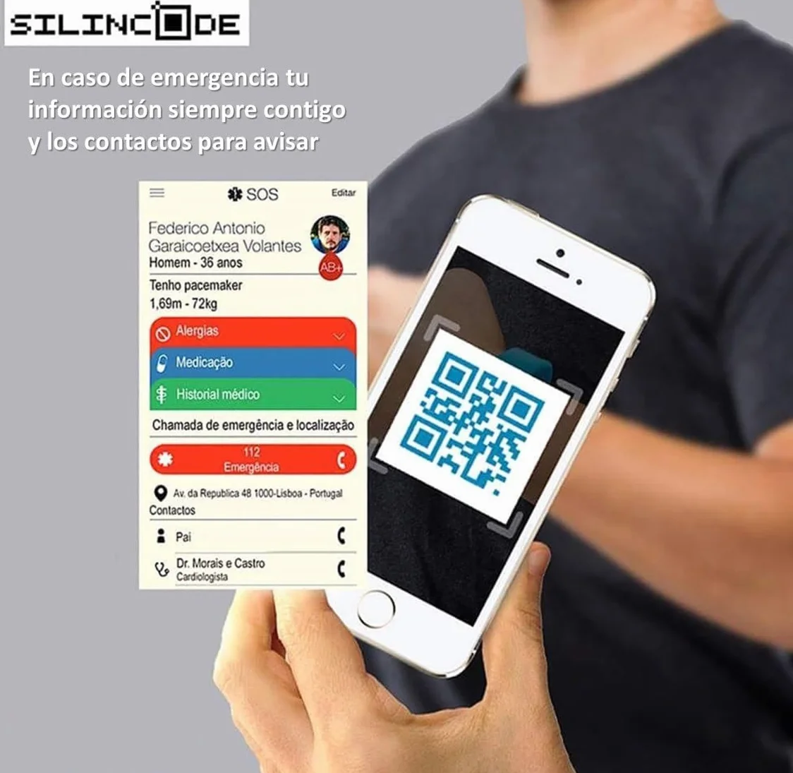 Bransoletka Sport Qr SOS identyfikacja medyczna nagłe wypadki