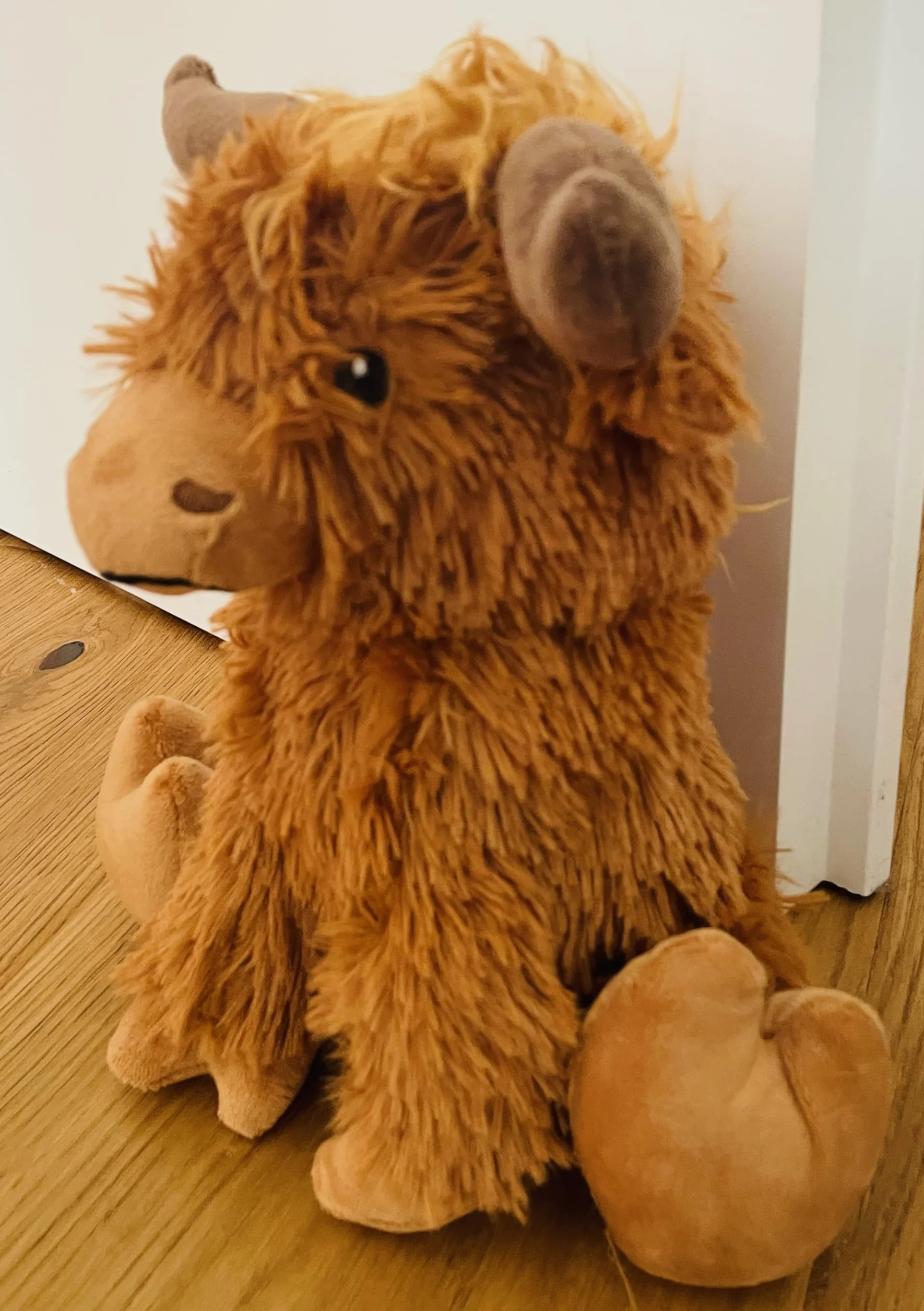 Khevga Stoper do drzwi z materiału – wysokiej jakości uchwyt na drzwi Highland Cattle, waga 1 kg, wysokość 23 cm, rustykalny design, odbojnik drzwiowy, dekoracja do salonu, biura i pokoju dziecięcego