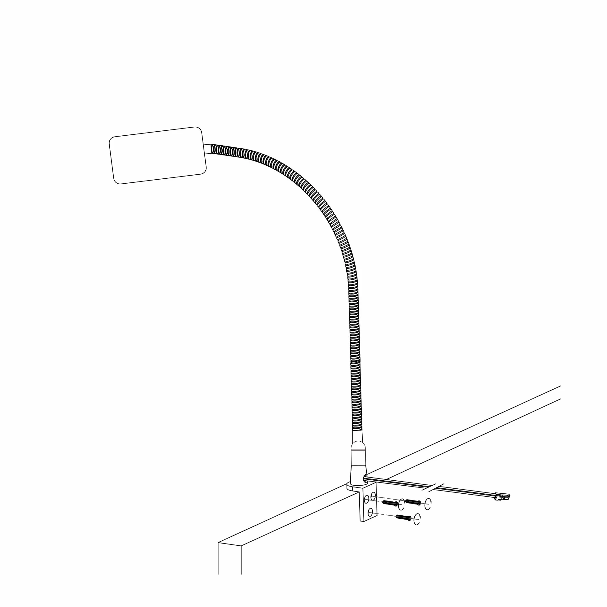 4 W LED lampka do czytania, elastyczna lampka nocna, lampka nocna, lampka do czytania, czarna, do wyboru: zestaw 1 szt. czarny