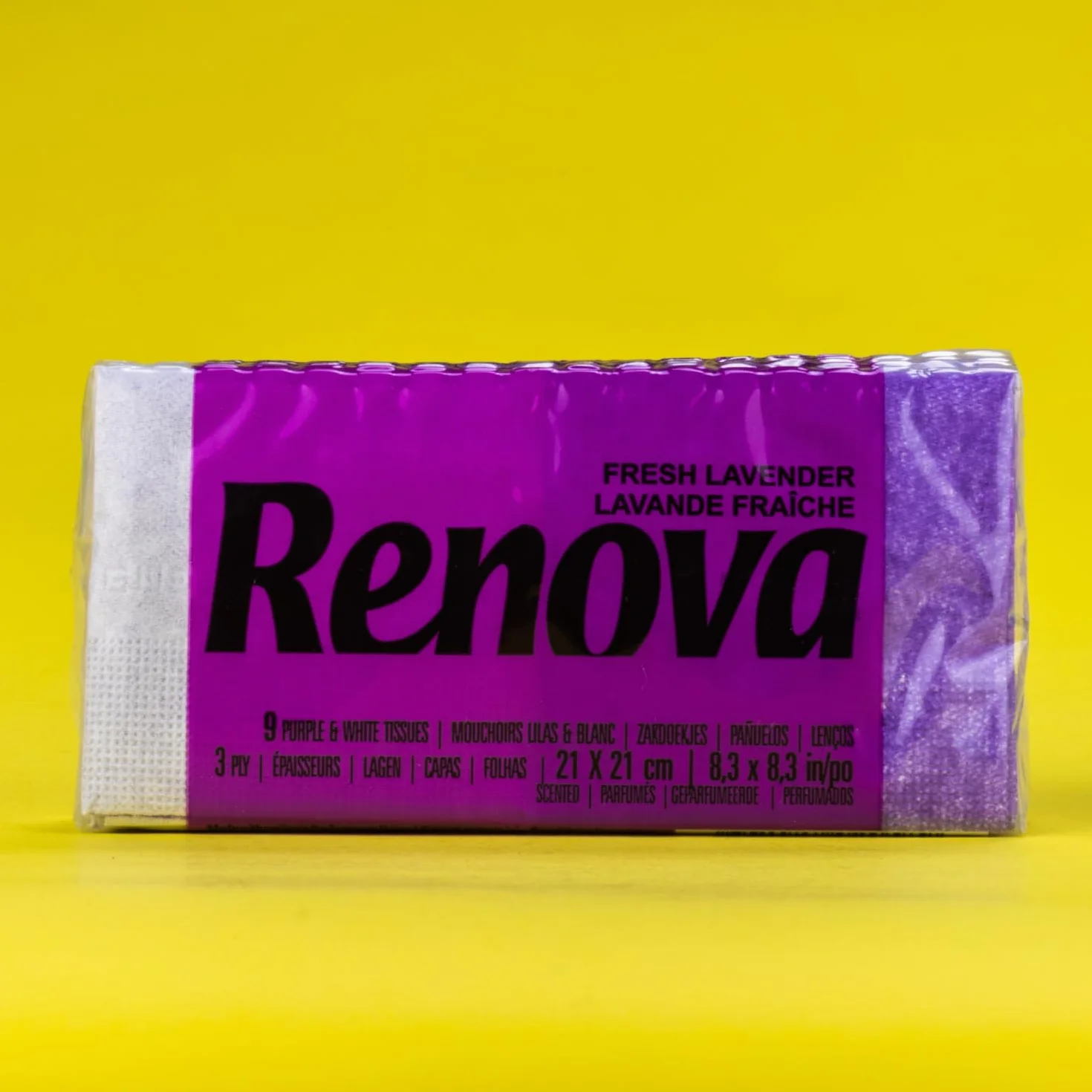 Renova Chusteczki higieniczne Red Label liliowy zapach lawendowy – 6 opakowań – [9 sztuk per pack]