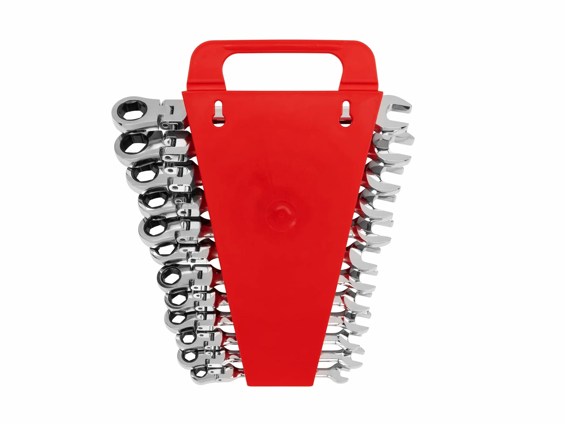 TEKTON WRN57170 zestaw kluczy płasko-oczkowych z grzechotką, metryczny, 8 mm-19 mm, 12-częściowy, srebrny