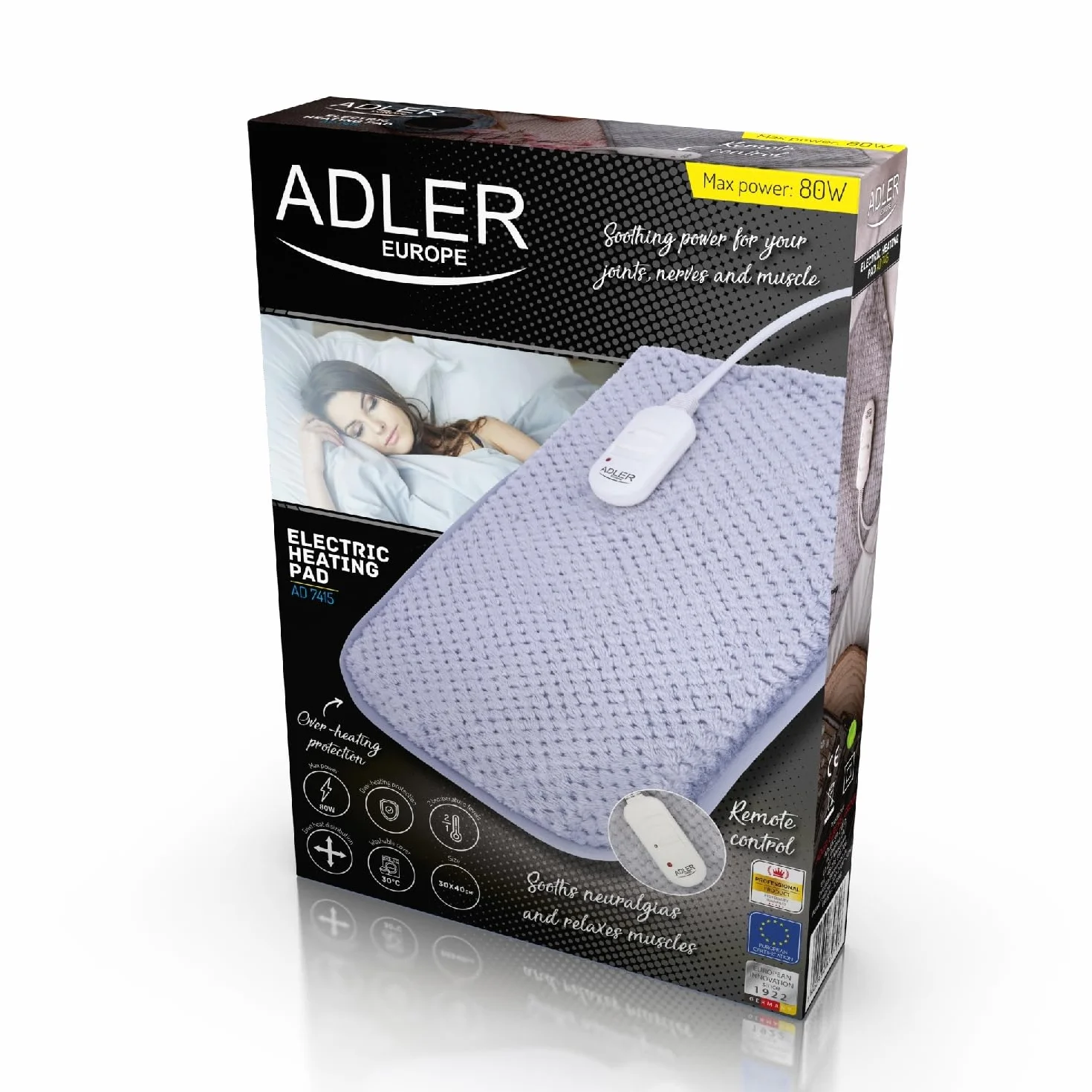 Adler Ad7415 Poduszka Grzewcza 30 x 40 cm Szary