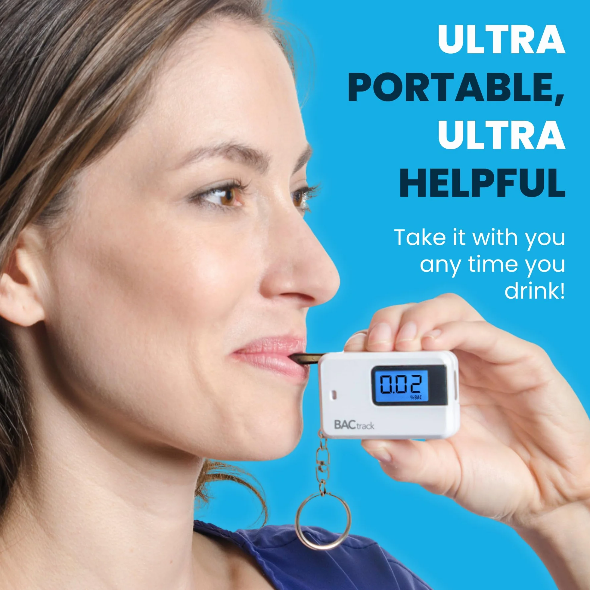 Alkomat BACtrack Keychain Go (Biały) | Ultraprzenośny kieszonkowy tester stężenia alkoholu z breloczkiem do użytku osobistego