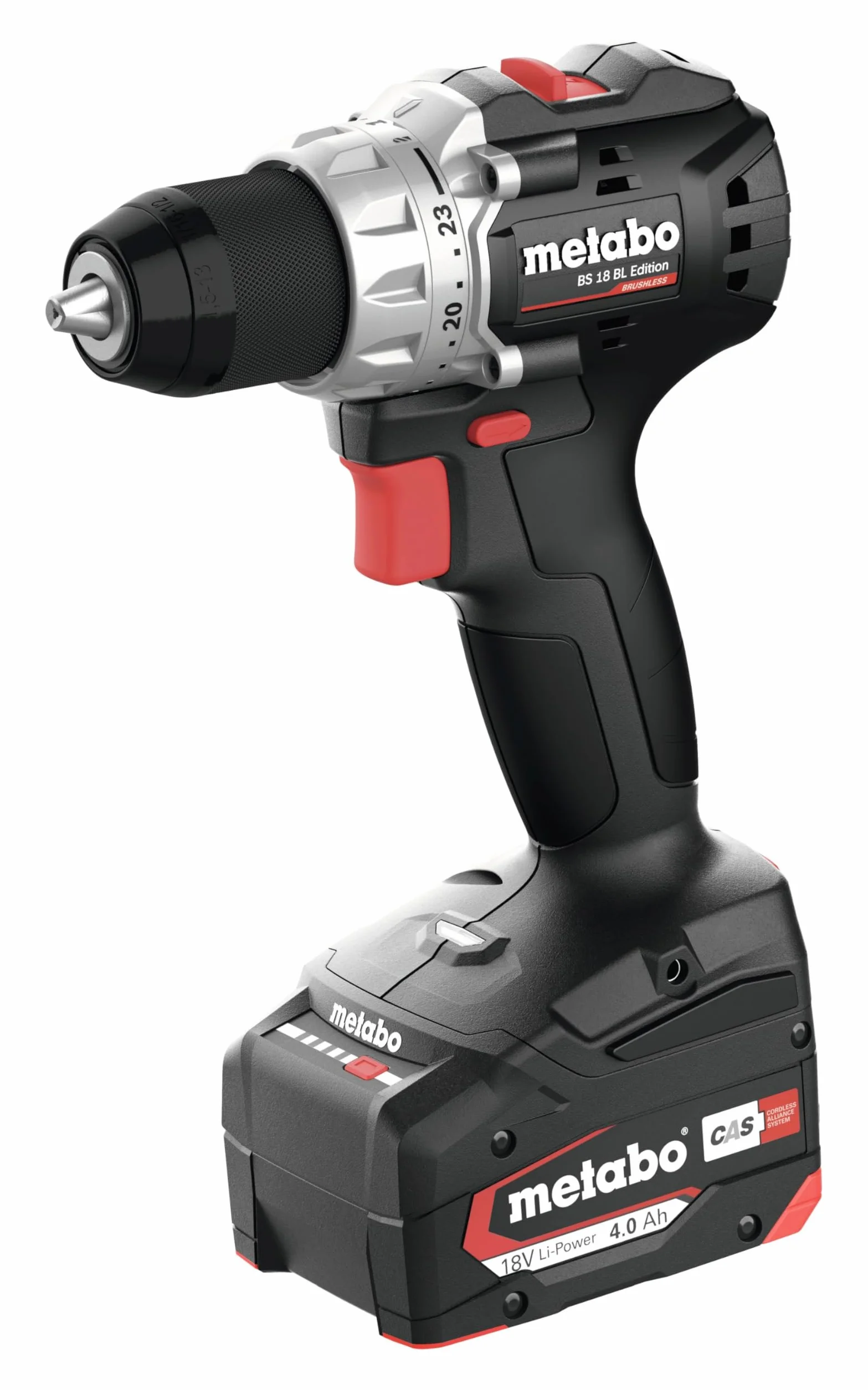 metabo Wiertarka akumulatorowa BS 18 BL Edition 18 V, CAS, moment obrotowy 60 Nm, średnica wiercenia 36 mm, bezszczotkowa, kompaktowa i wydajna, do precyzyjnego wiercenia i wkręcania, z akumulatorem