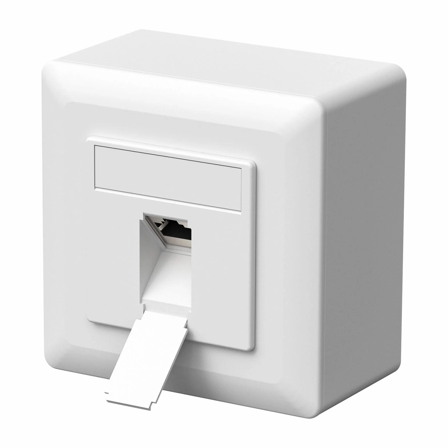 FGB Uniwersalne gniazdo sieciowe CAT6a gniazdo danych 1 port RJ45 natynkowe lub podtynkowe ekranowane 10 Gigabit Ethernet gniazdo sieciowe LAN do kabli sieciowych, kabli wewnętrznych, białe