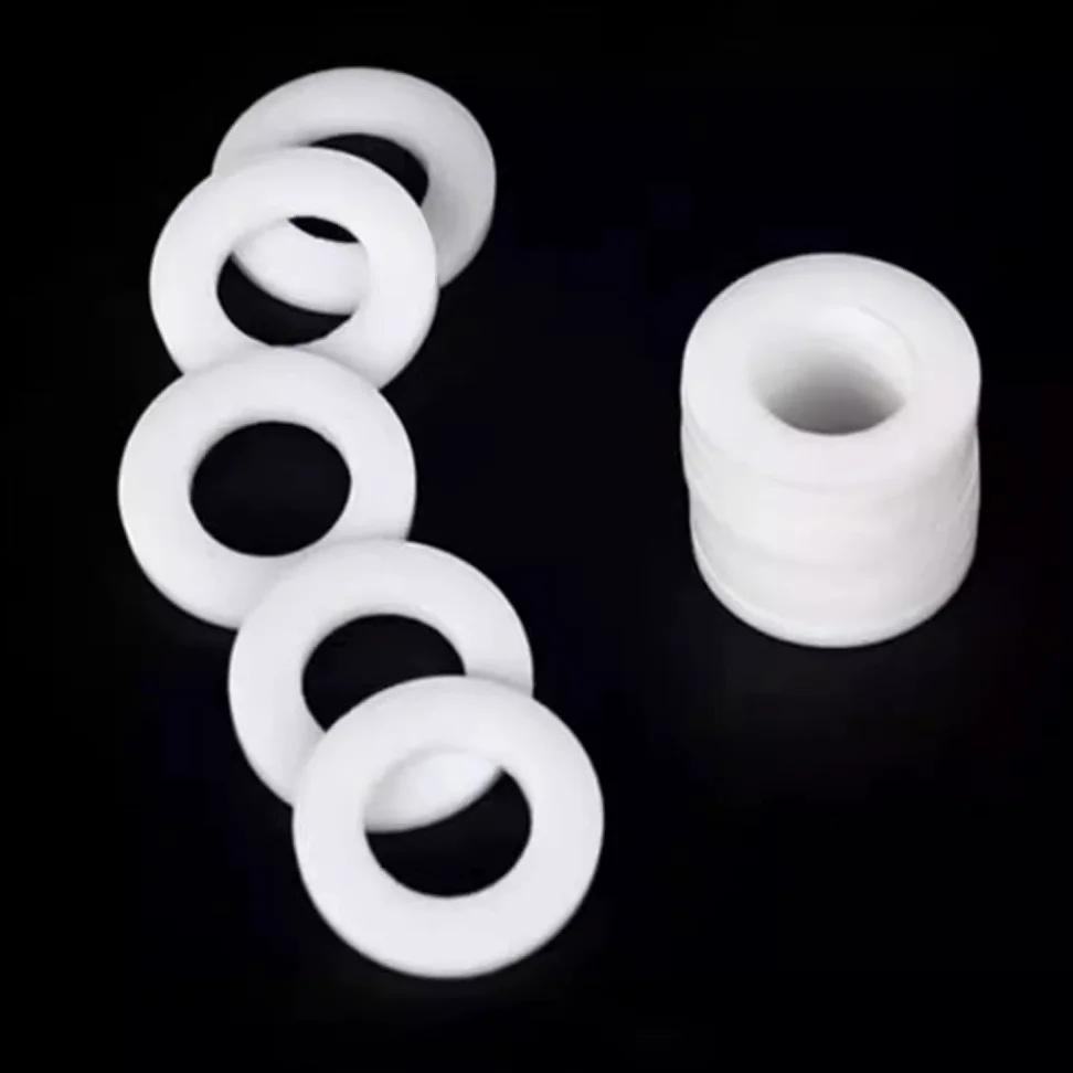 Podkładki płaskie PTFE, Zestaw 50 sztuk uszczelek podkładki płaskiej PTFE, biały M3-M12(8x18x2mm)