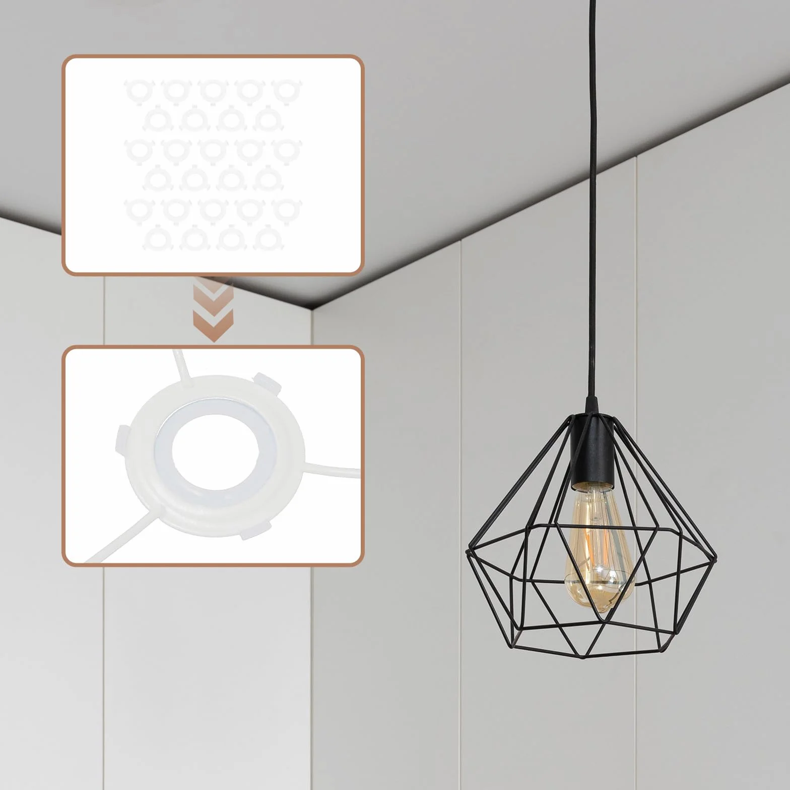 Generic 50 Szt. Sztuk Konwerterów Gniazda Lampy Do Białe Pierścienie Adaptera Abażuru i Łatwe Instalacji Do Restauracji Hoteli Sypialni i Salonów Uniwersalne Zastosowanie