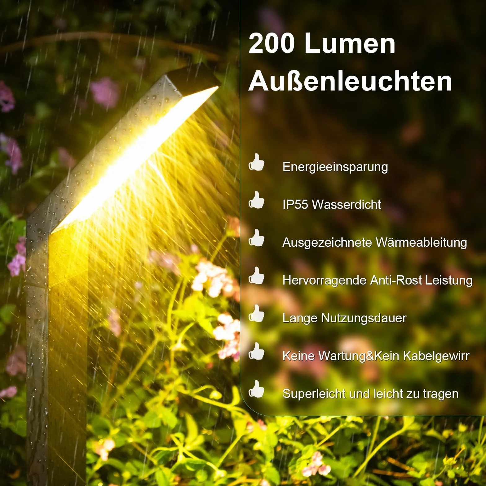 AGOTD Lampa solarna do ogrodu, 4 sztuki lamp solarnych z 3 trybami oświetlenia, oświetlenie drogi, wodoszczelność IP64, solarna lampa ogrodowa do ogrodu, na pokład, trawnik, podwórze, ścieżkę, wjazd