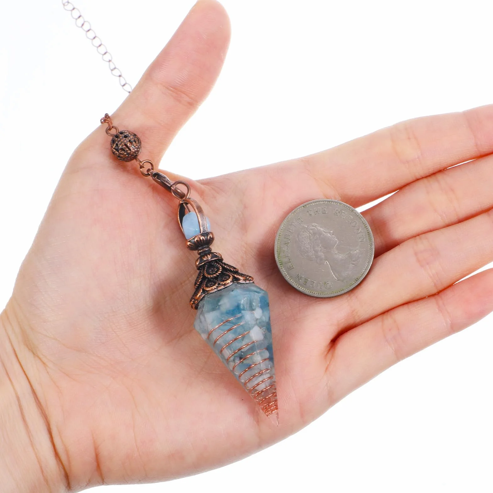 Nogeqi Pendulum kryształ naturalny sześciokątny wahadło antystresowe Reiki ezoteryka
