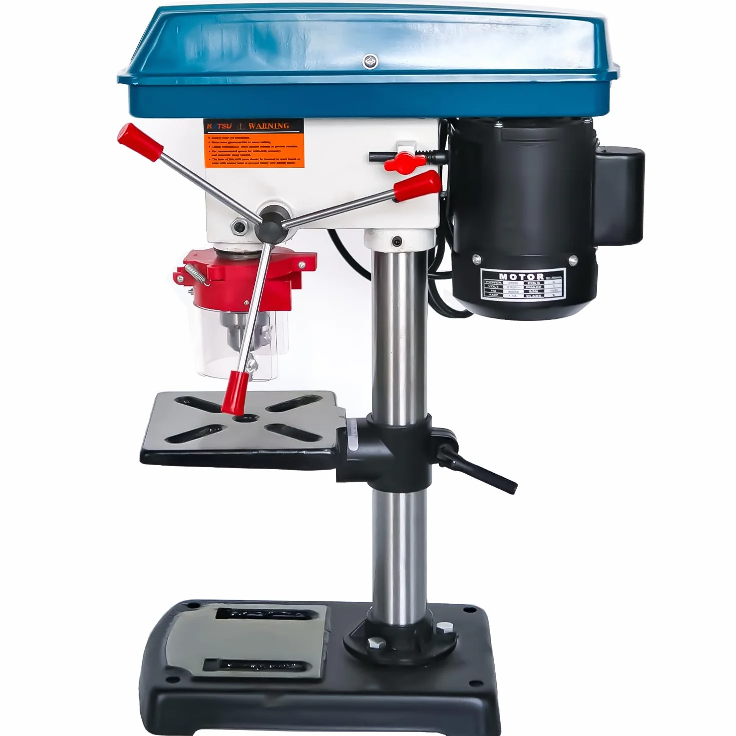 KATSU Tools Wiertarka stołowa 250 W + uchwyt 13 mm + 5 prędkości elektroniczny przełącznik zmiennej prędkości + 50 mm maksymalna głębokość wiercenia + maks. 2620 obr./min + stół wiertarski z regulacją