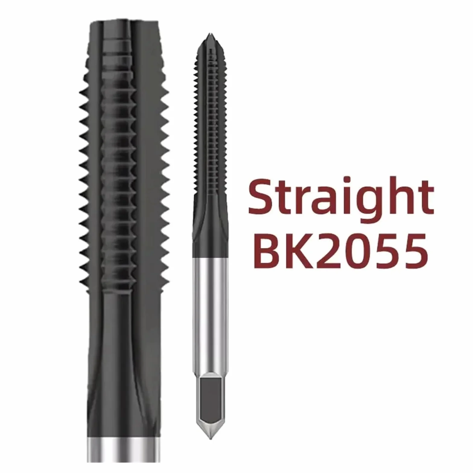 Gwintownik maszynowy Chłodzenie wewnętrzne Narzędzie do gwintowania z węglika spiekanego CNC Aluminium Stal Metal Powlekany(Straight-bk2055,M8x1.25x90)