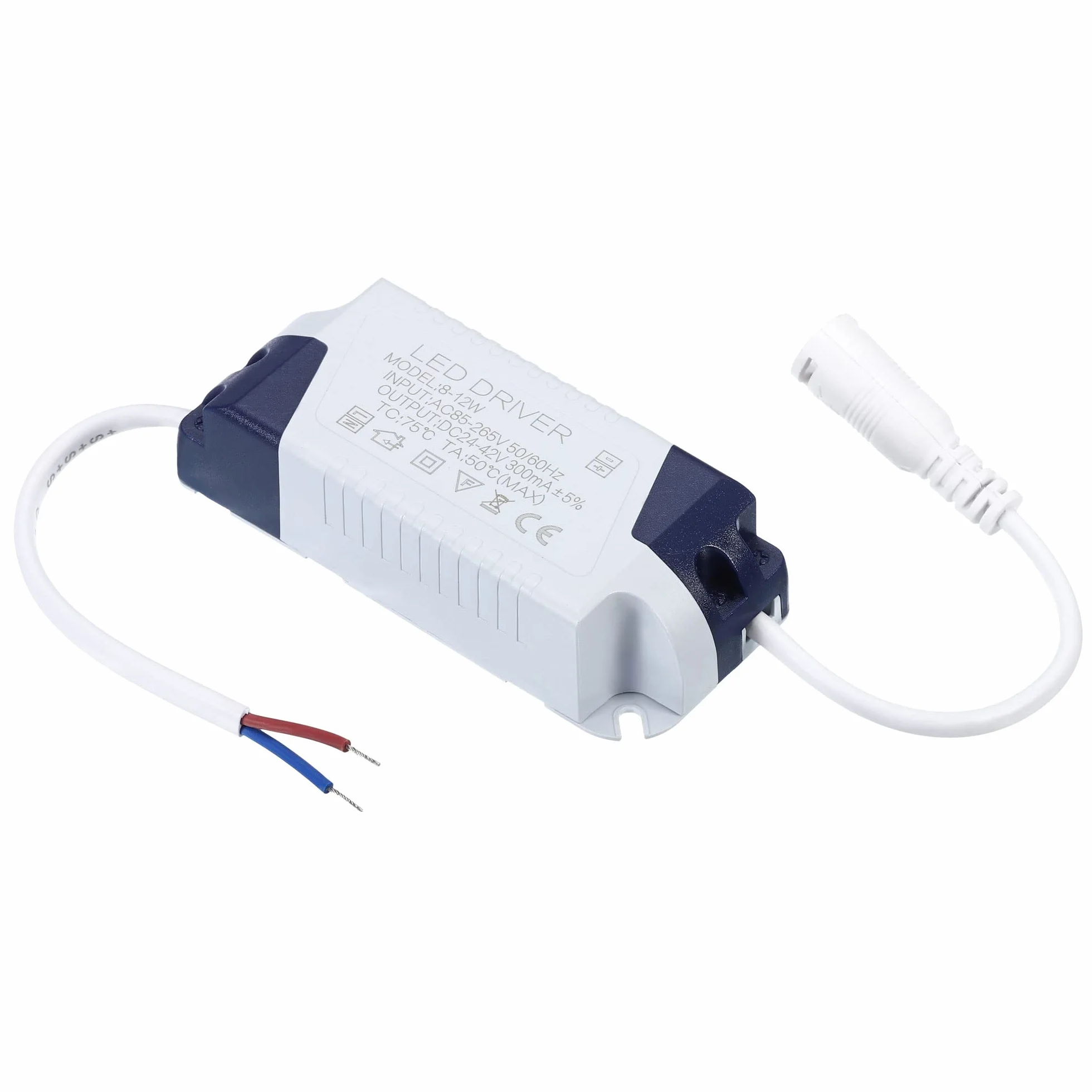 PATIKIL Napęd LED 8-12 W 300 mA, wyjście AC 85-265 V 24-42 V DC żeńskie złącze stały prąd zaczerwienienie transformator zewnętrzny zasilacz LED lampa sufitowa