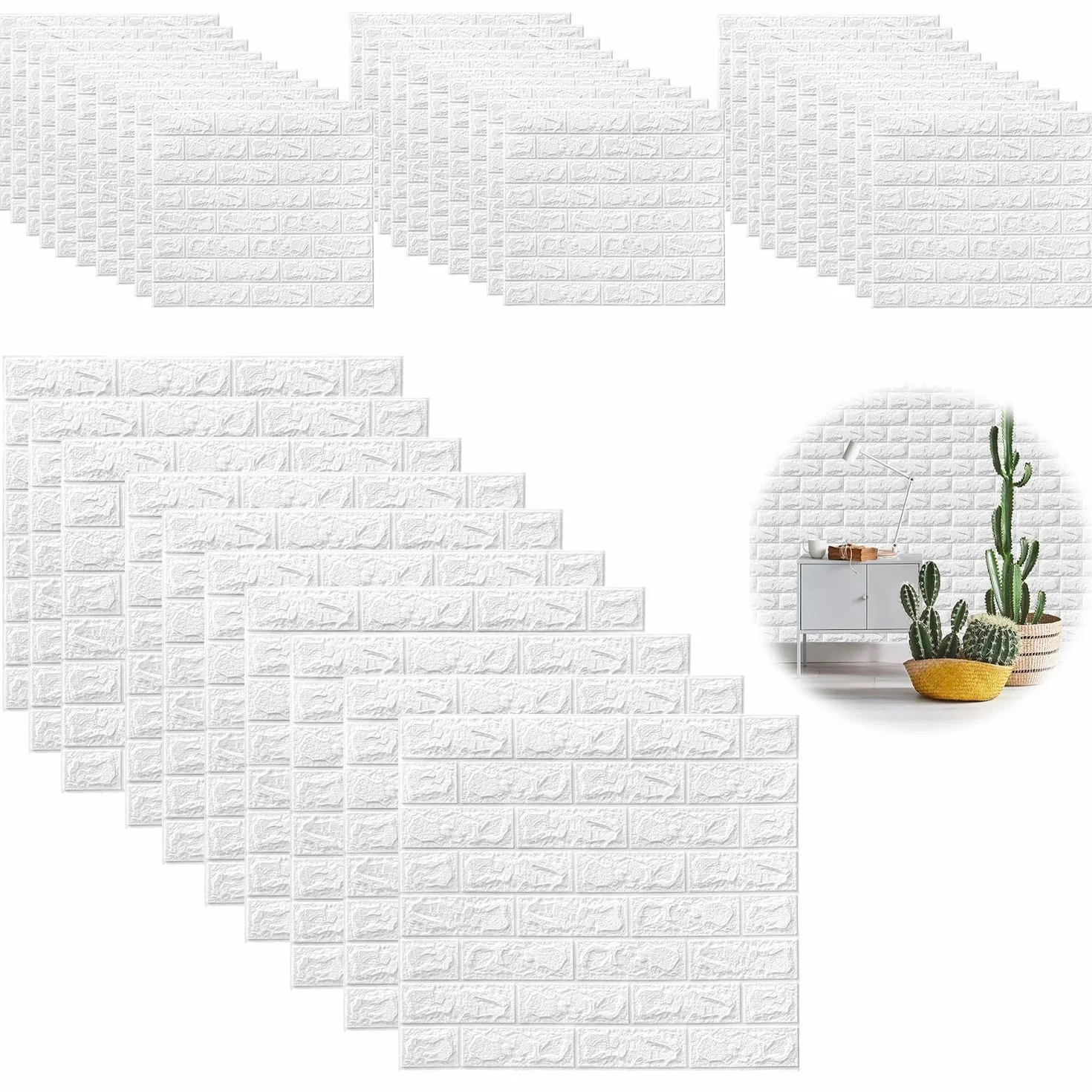 40 sztuk paneli ściennych 3D o wyglądzie kamienia, samoprzylepne, 35 × 38 cm, okładzina ścienna z płyt z tworzywa sztucznego, wodoodporna tapeta z cegły PVC do wnętrz, na zewnątrz, do pomieszczeń