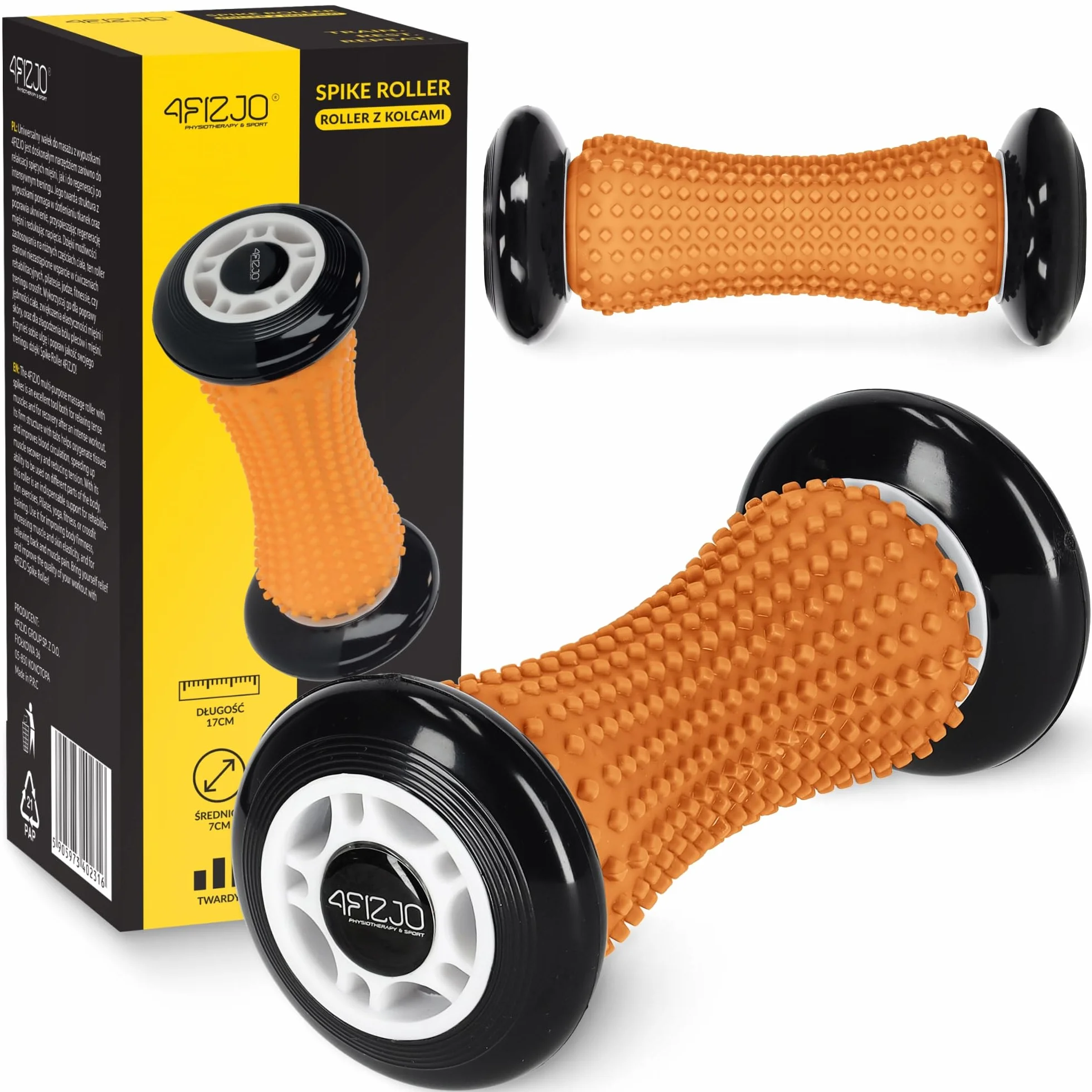 WAŁEK REHABILITACYJNY DO MASAŻU ROLLER Z WYPUSTKAMI KÓŁKA AUTOMASAŻ SPIKE