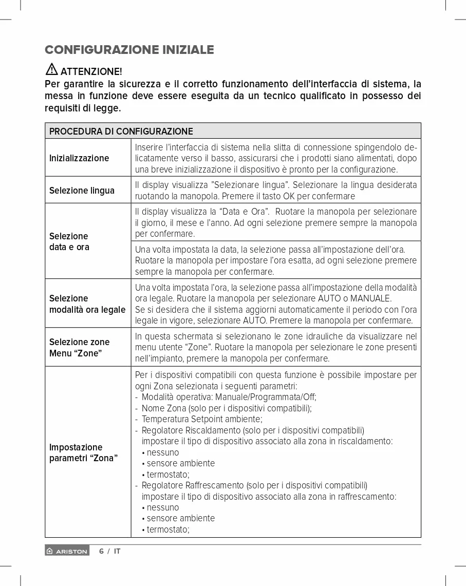 Ariston SENSYS HD 3319467 sterownik systemowy z przewodem, biały