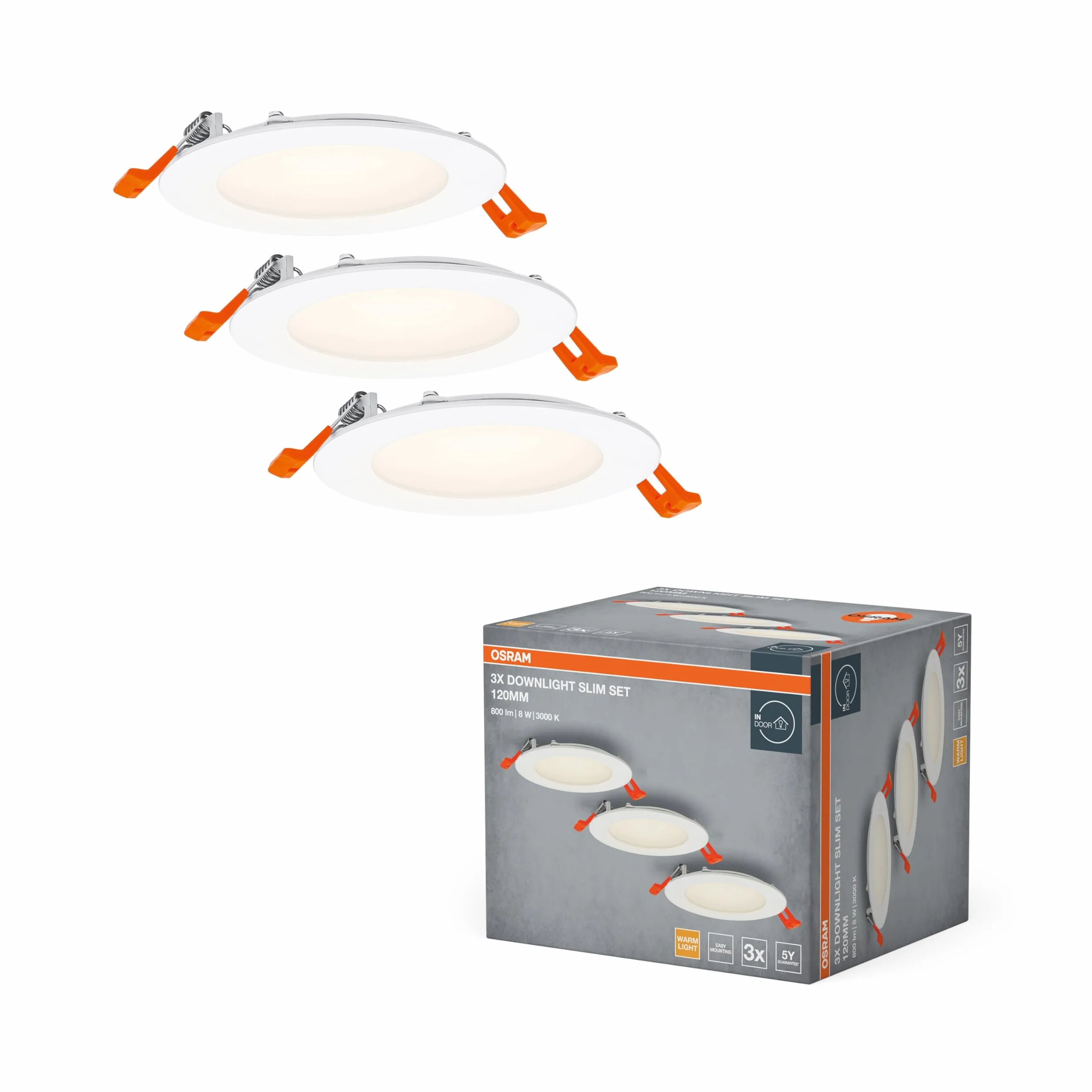 OSRAM Zestaw opraw wpuszczanych ze zintegrowanym sterownikiem, wąski 3x120mm 3000K w kolorze białym wykonany z tworzywa sztucznego, stopień ochrony IP20 do różnych zastosowań wewnętrznych, w tym