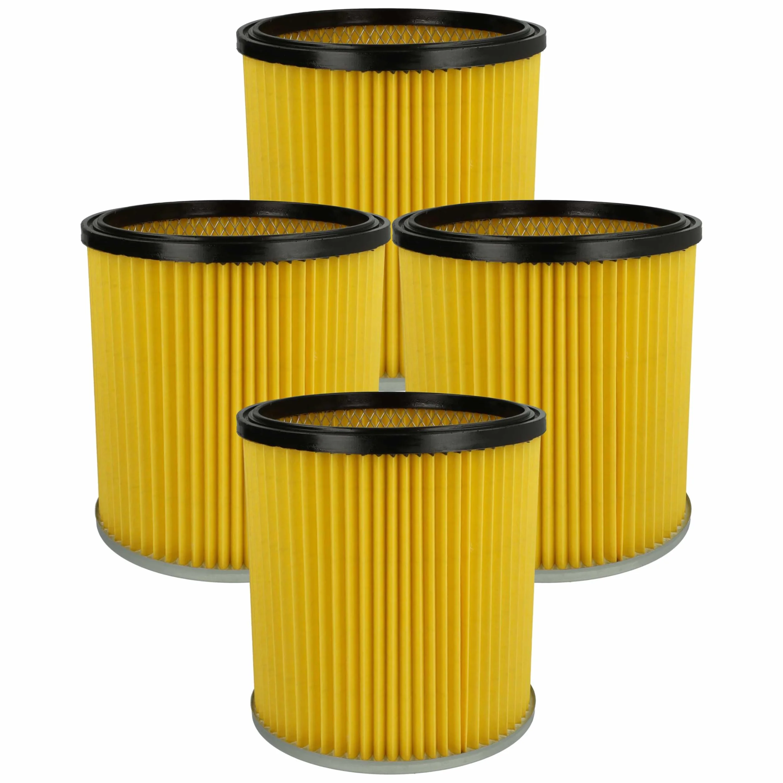 vhbw 4 x filtr składany kompatybilny z odkurzaczem Kärcher K 2901 PLUS (1.085-810.0), K 2901 S (1.085-812.0) - filtr nabojowy, żółty, zmywalny