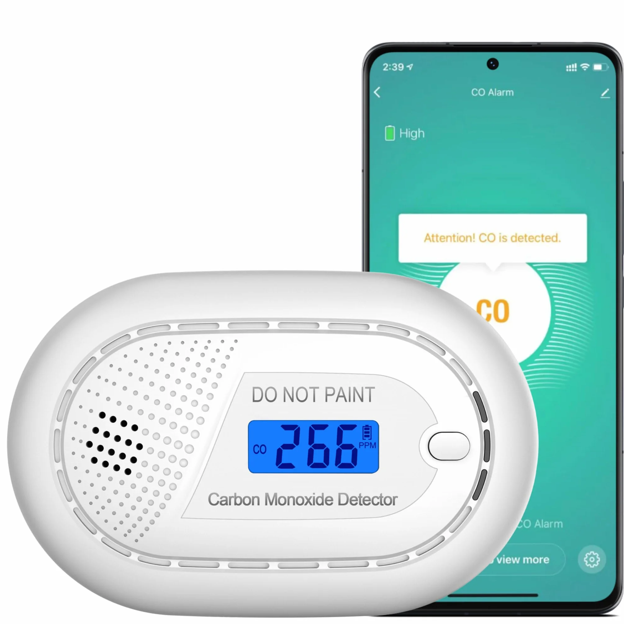 Inteligentny alarm tlenku węgla WiFi z 10-letnią baterią - detektor CO z aplikacją Tuya & Smartlife