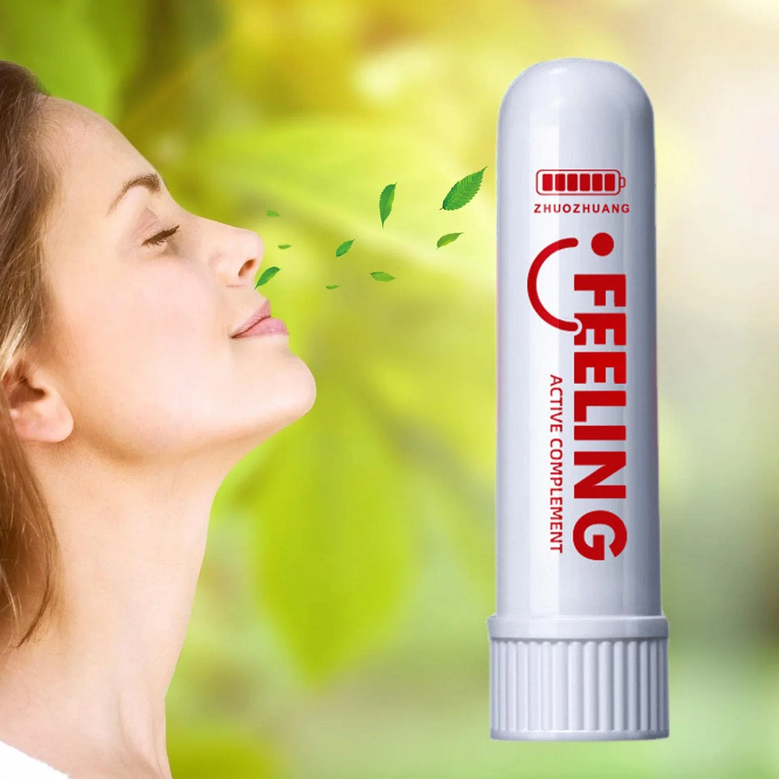 Generisch Inhalator do nosa z miętą do nosa, redukcja stresu, aromaterapia, inhalator do nosa – 1,8 ml inhalator do nosa do odświeżenia umysłu, eliminuje senność, zwiększa koncentrację