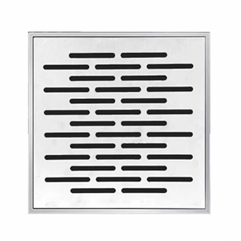 Kwadratowy odpływ podłogowy ze stali nierdzewnej z antypoślizgową kratką zewnętrzna osłona odpływu wody deszczowej 150 x 150 x 20 mm system odwadniania kanału ogrodowego