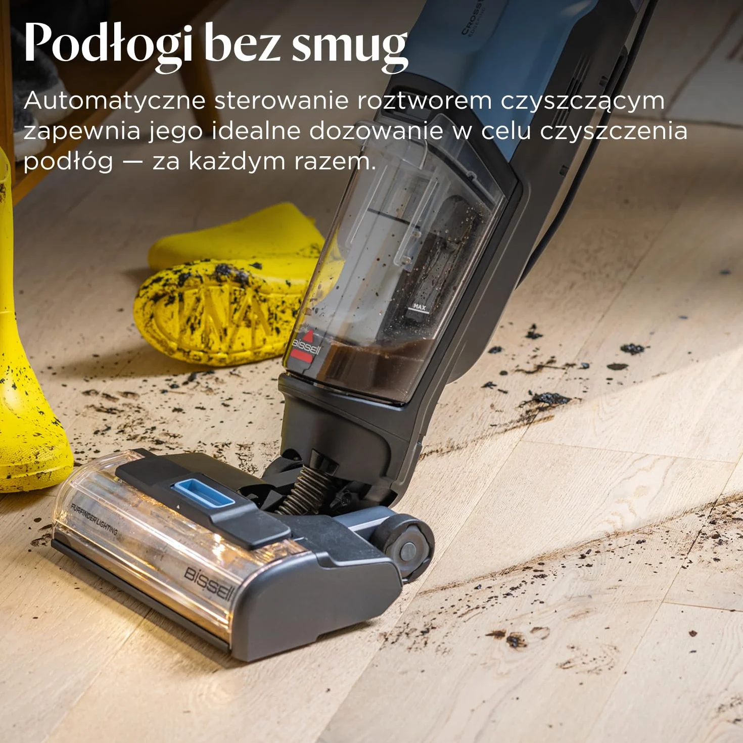 BISSELL CrossWave EdgeFind, odkurzacz do pracy na mokro i sucho, skuteczne czyszczenie po zwierzętach, odkurzacz do pracy na mokro z technologią ZeroGap, odkurzacz myjący, do wielu powierzchni, 4159N
