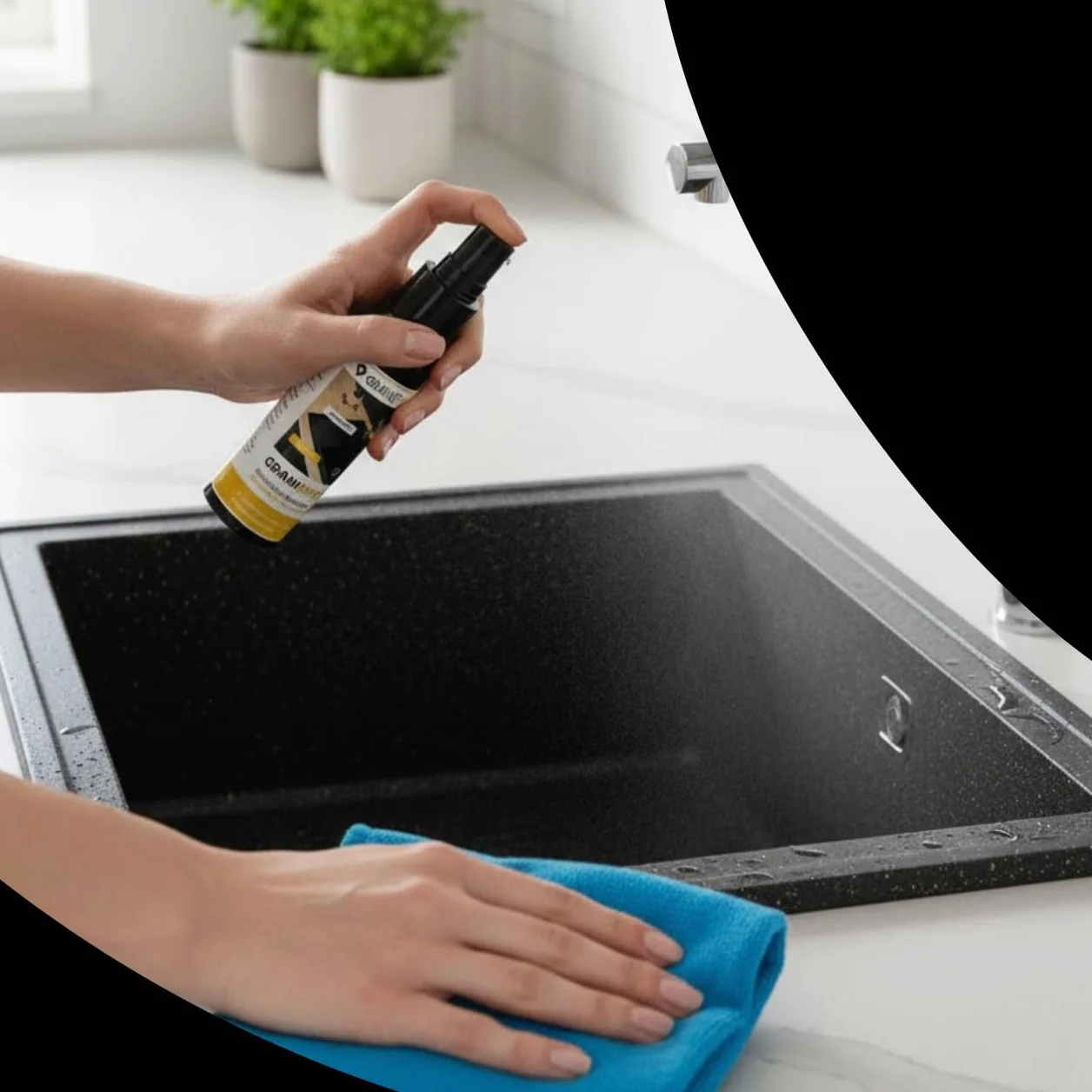 Granitan Impregnacja do zlewozmywaków granitowych, politura – uszczelnienie – 200 ml, GraniProtect – odporny na zarysowania środek impregnujący do tworzyw sztucznych, warstwa ochronna