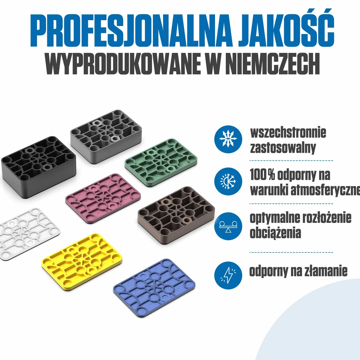 Bauhandel24 podkladki z tworzywa sztucznego 60 x 40 mm 160 sztuk zestaw do montazu podlog plytki dystansowe plastikowe podkladki do szyb pod okna i drzwi wyrownujace klocki podkladowe