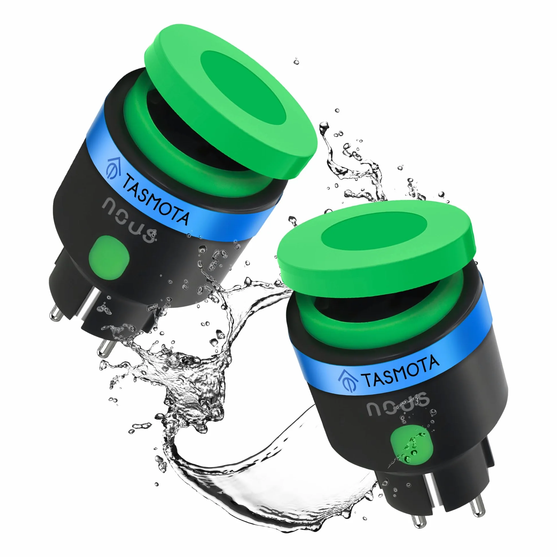 NOUS A6T Tasmota Smart gniazdko zewnętrzne ESP32, wodoszczelne gniazdko IP44, gniazdko 16 A z zużyciem prądu, licznik prądu, timer, kompatybilne z Alexa, Google Home Assistant, MQTT, WiFi 2,4 GHz