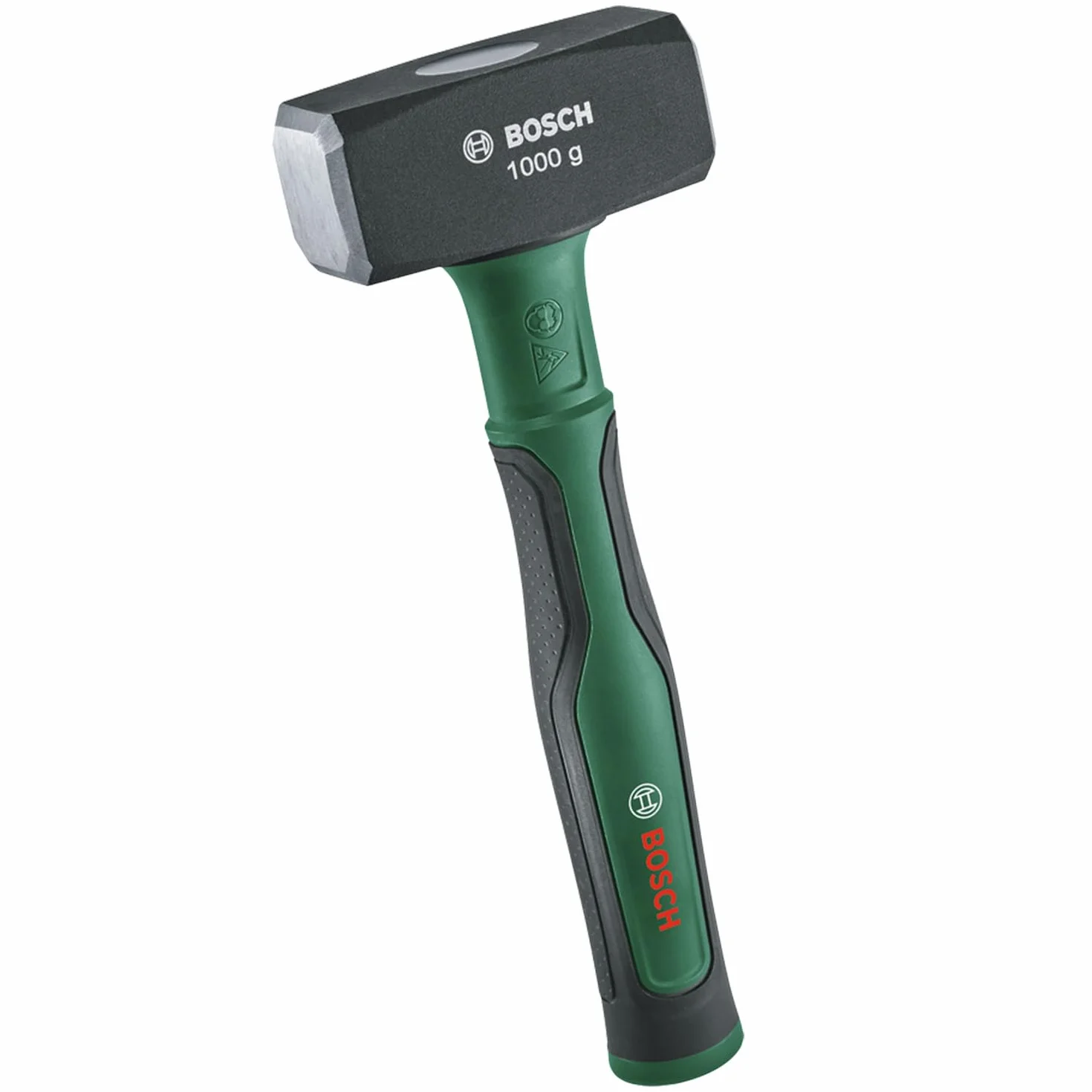 Bosch Młotek kamieniarski 1000 g (do wymagających prac, wytrzymała stal wysokowęglowa, symetr. obuch, komfortowy trzonek z miękką okładziną Softgrip i rdzeniem z włókna szkl., niski poziom drgań)