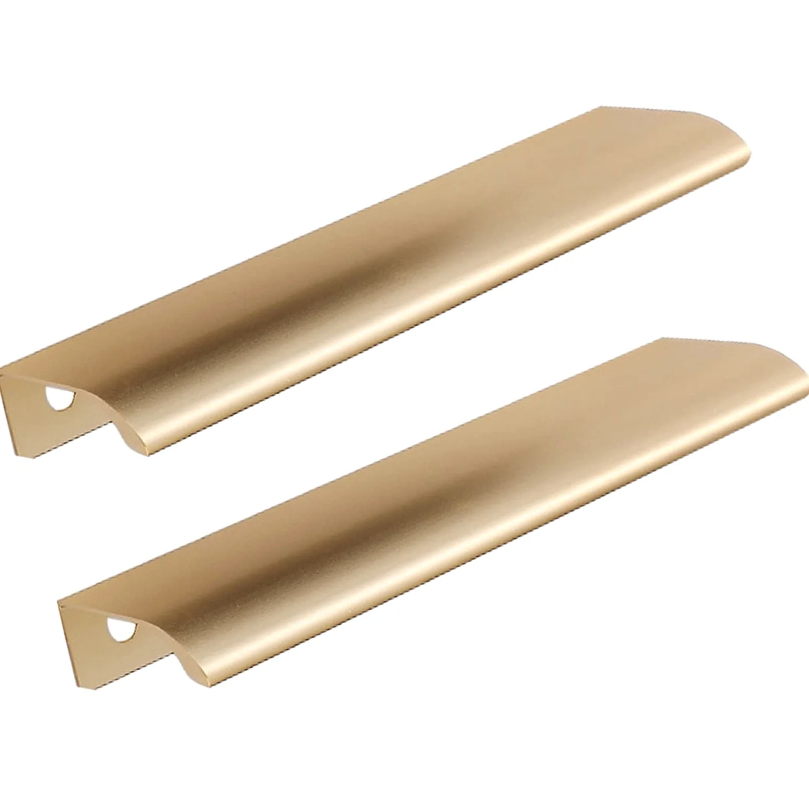 Ukryte uchwyty do szafy i szafki kuchennej ze stopu aluminium, uchwyty do szuflad, kolor szampański złoty, 2 sztuki(Hole distance 128mm)