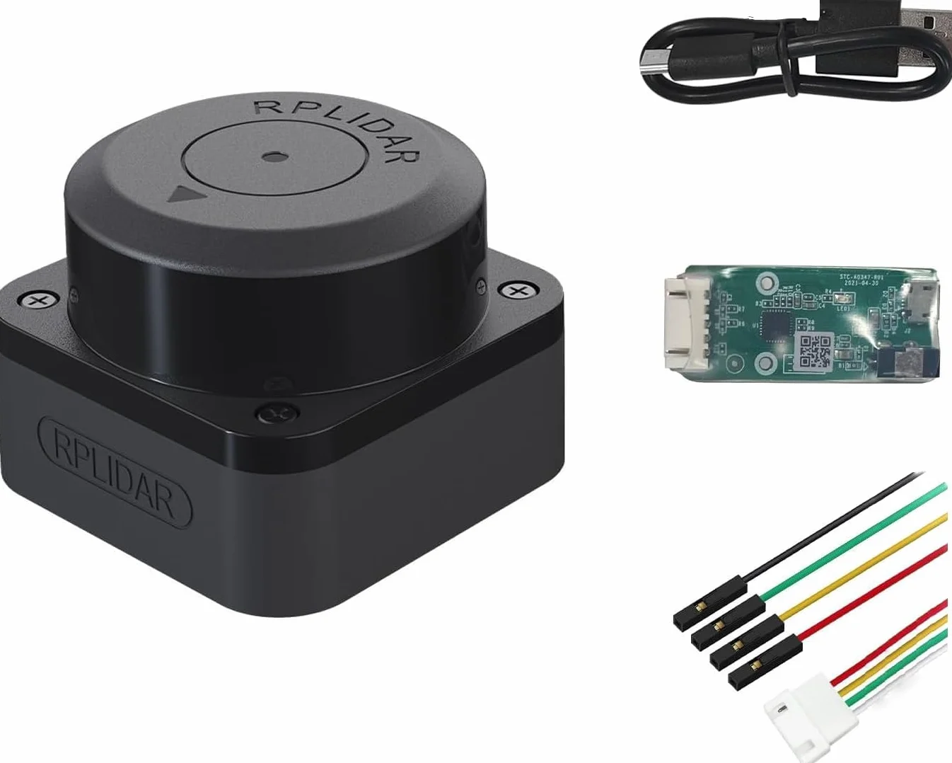 WayPonDEV RPLIDAR C1M1 czujnik 2D Lidar 360 stopni, 12 m skanowania promienia, zestaw modułów manewrowych, SLAM ROS, czujnik LIDAR do unikania przeszkód i nawigacji robotów