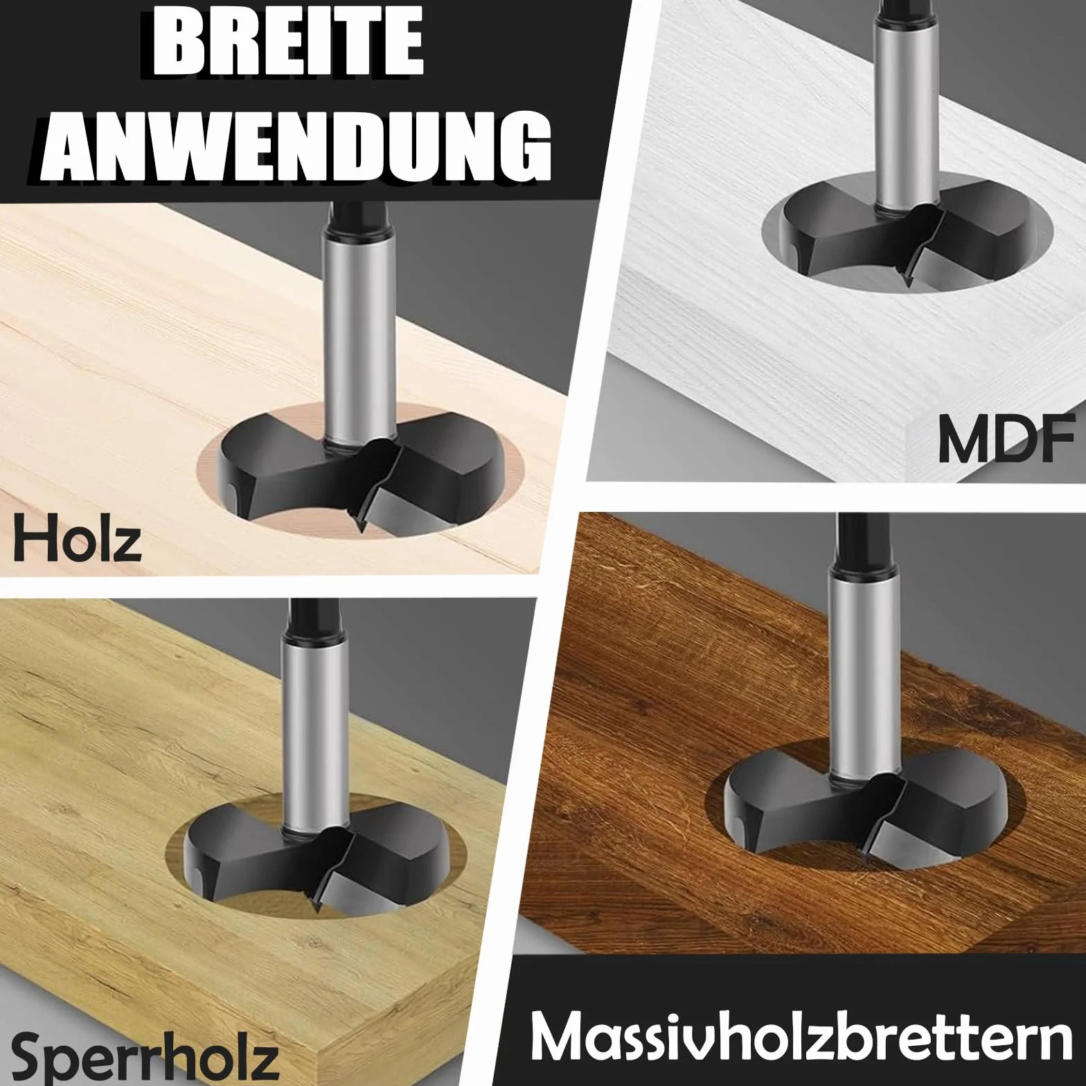 Wiertło Forstner 40 mm, profesjonalne wiertło Forstner, wielozębne wiertło do drewna ze stali o wysokiej zawartości węgla, wiertło Forstnera do drewna, akcesoria do wiertarki do obróbki drewna