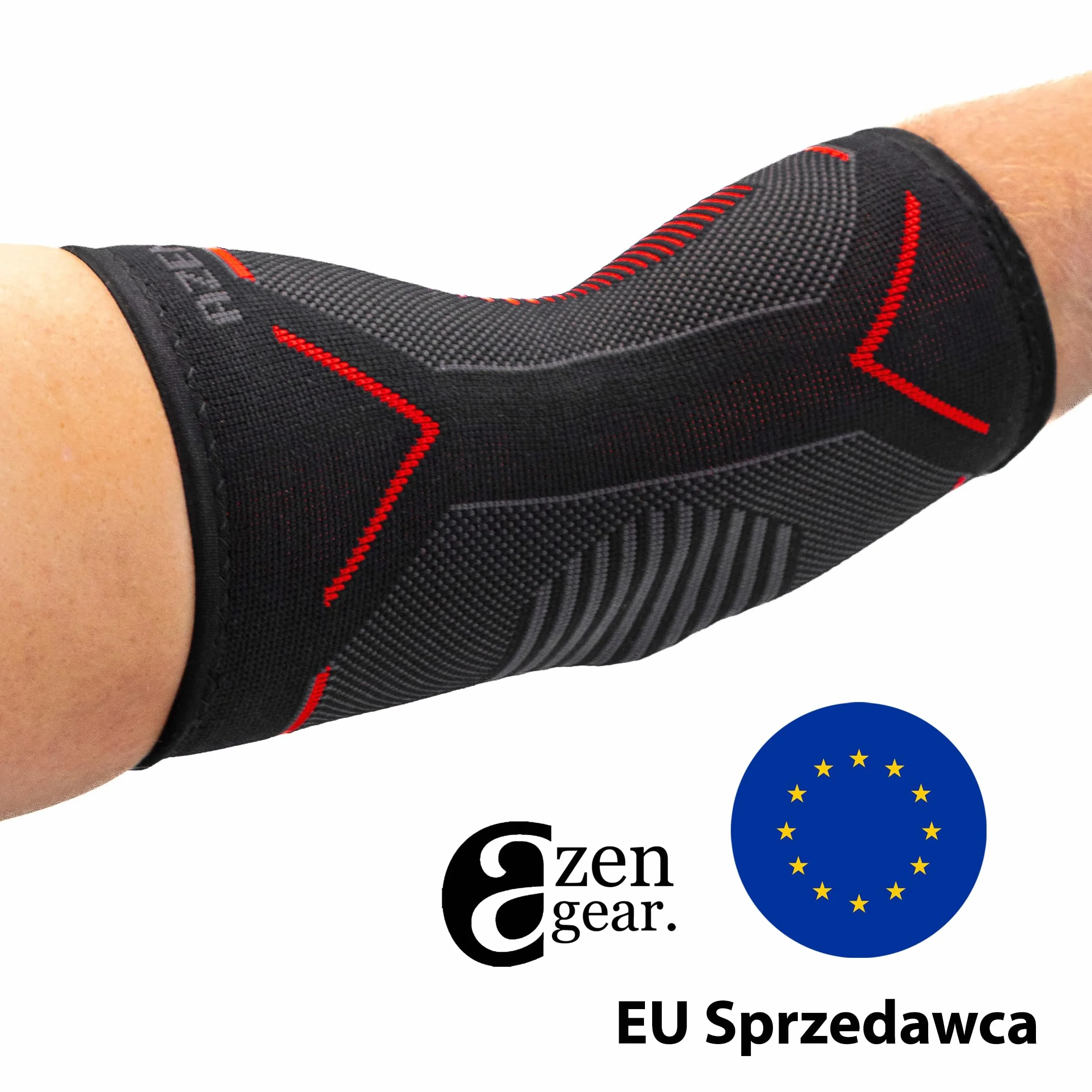 aZengear Opaska kompresyjna na łokieć - natychmiastowa ulga w bólu stawów przy zapaleniu ścięgna, zapaleniu stawów, golfie, tenisistach, treningach, fitness (L, Czarny z czerwonym (para))