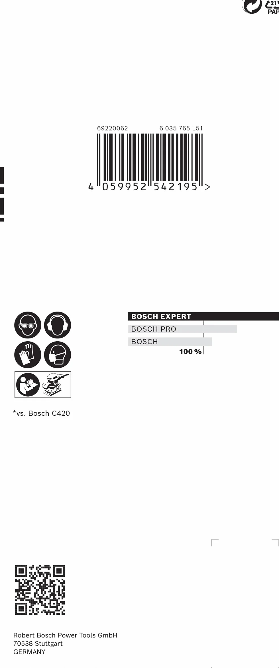 Bosch 10x Papiery ścierne EXPERT C470 z 8 otworami (do Farba na drewnie, Twarde drewno, Ø 80x133 mm, Ziarnistość 120, Professional Akcesoria Szlifierka oscylacyjna)